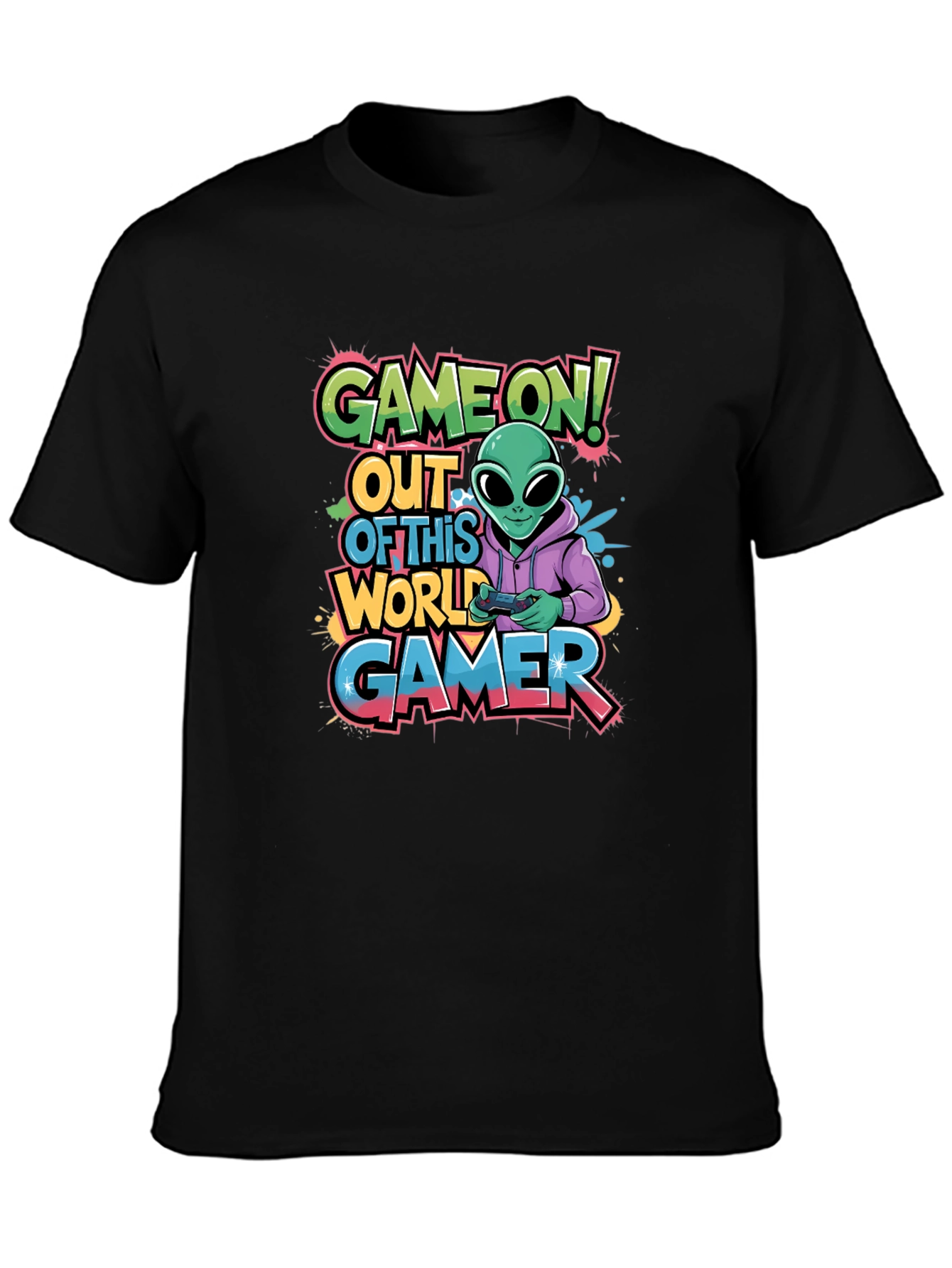 Game On! Alien Gamer Graphic T-Shirt