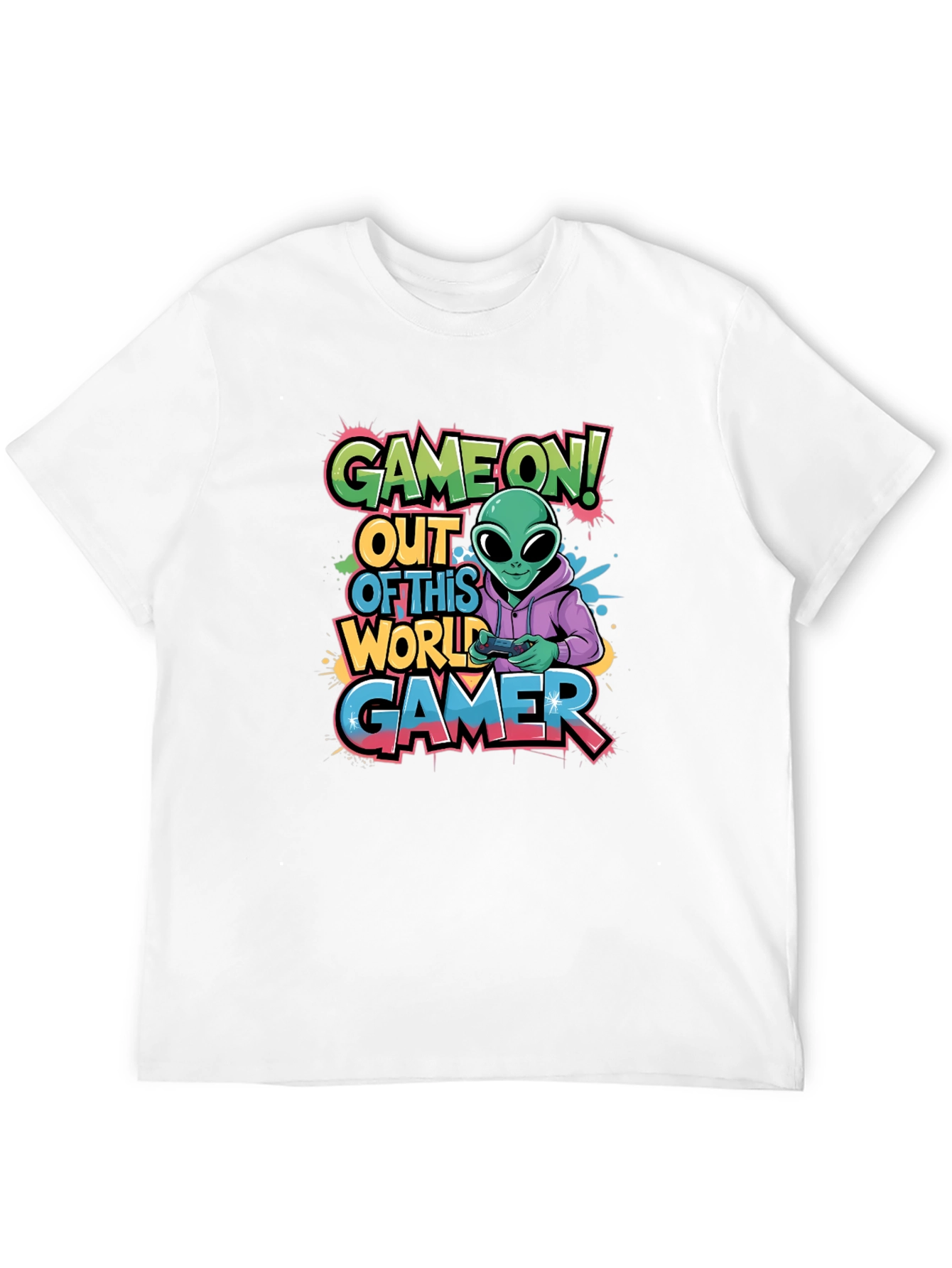 Game On! Alien Gamer Graphic T-Shirt