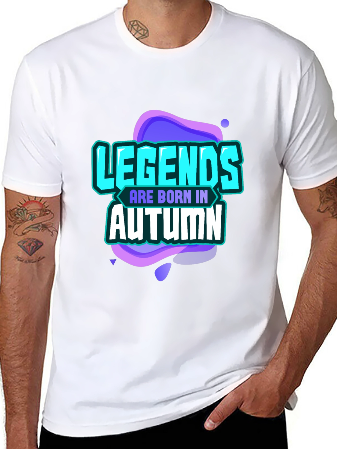 Legends Are Born In Autumn Black T-Shirt