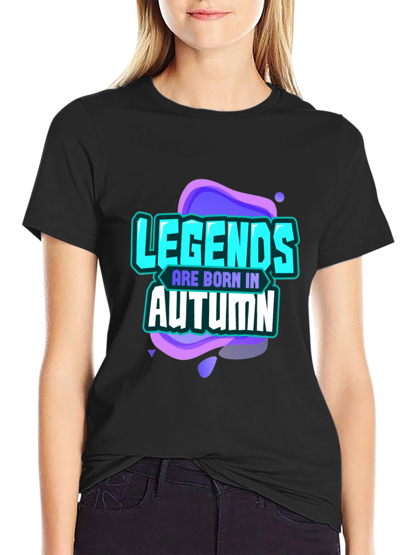 Legends Are Born In Autumn Black T-Shirt