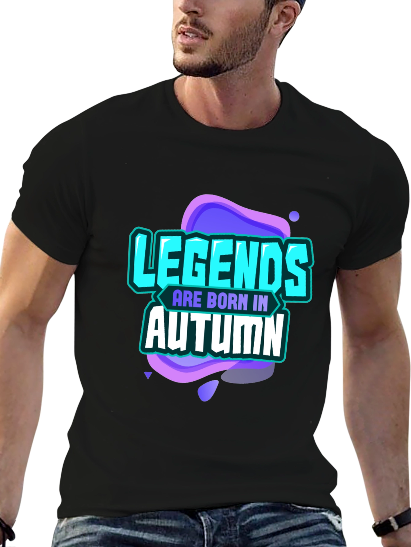 Legends Are Born In Autumn Black T-Shirt
