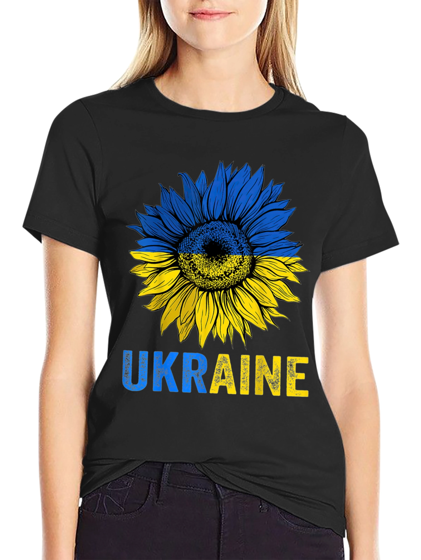 Ukraine Sunflower Graphic Print Mens T-Shirt