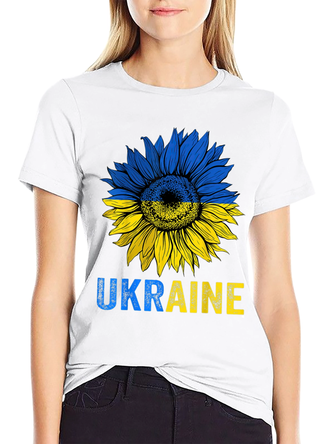 Ukraine Sunflower Graphic Print Mens T-Shirt