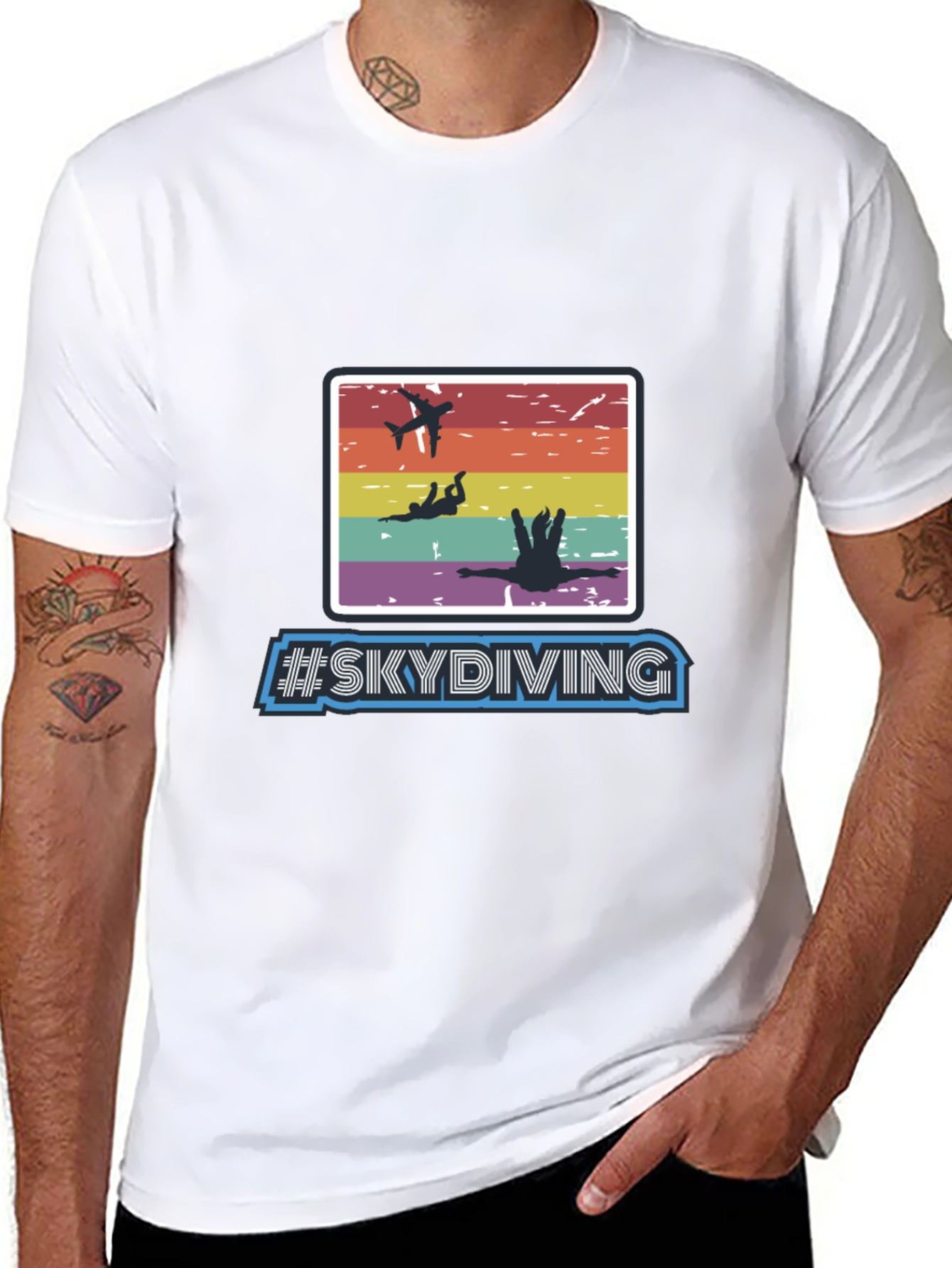 Skydiving Graphic Print T-Shirt