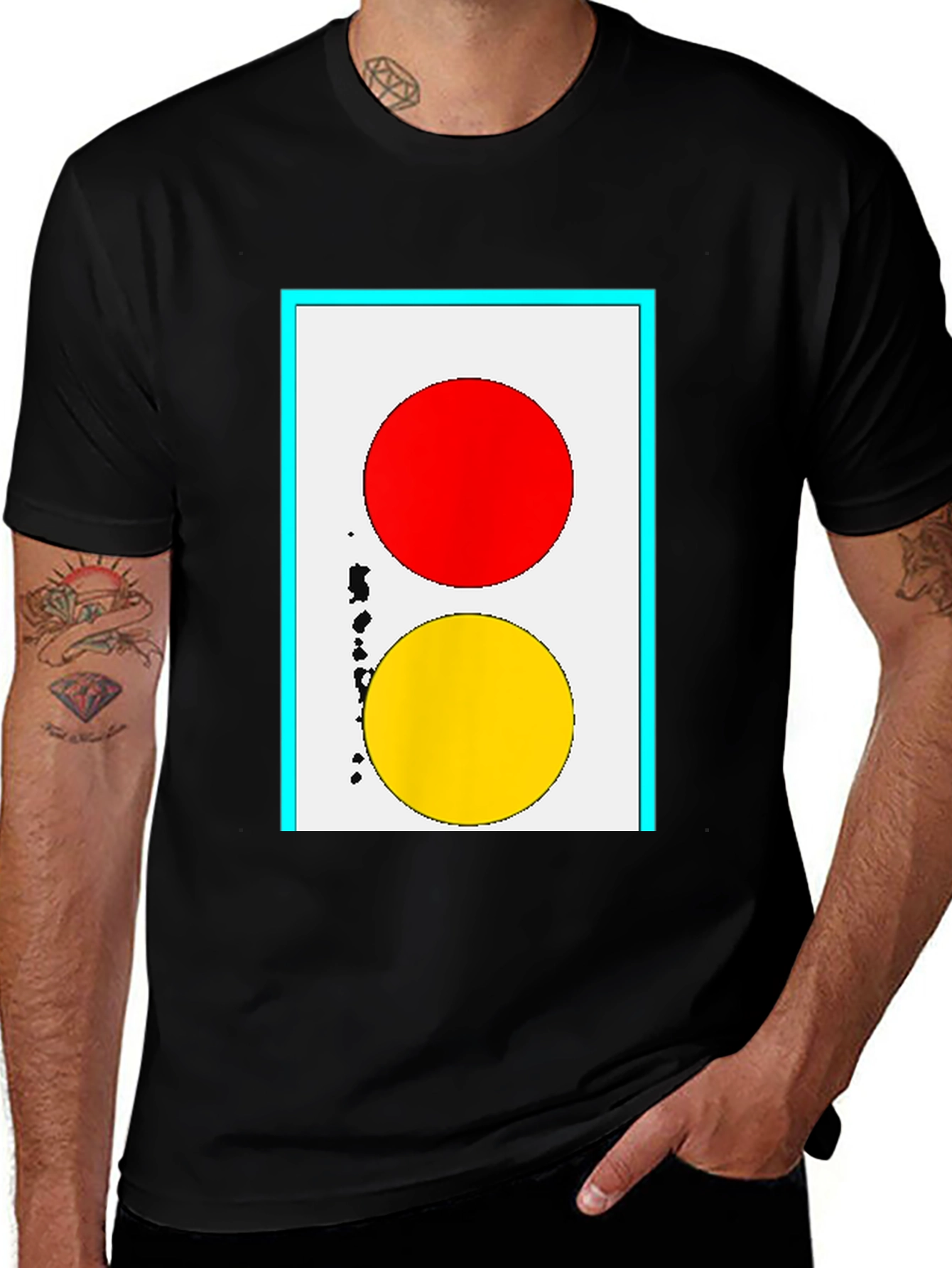 Red & Yellow Circle Graphic Tee