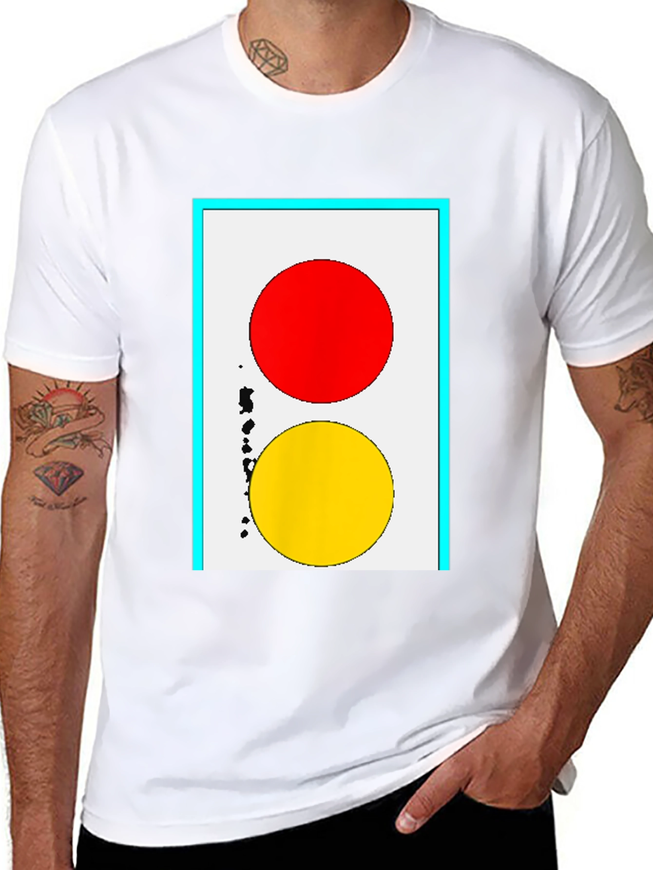 Red & Yellow Circle Graphic Tee