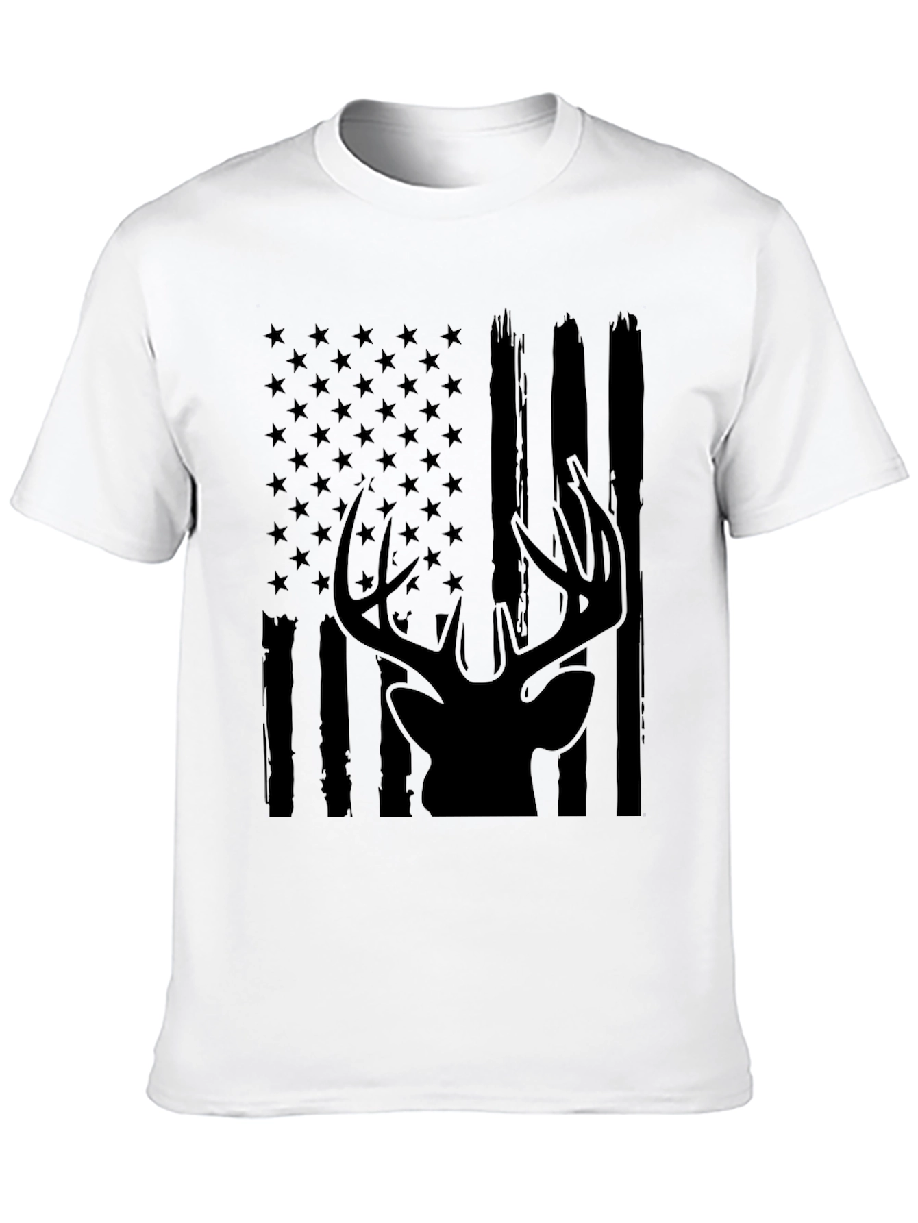Mens American Flag Deer Graphic Tee