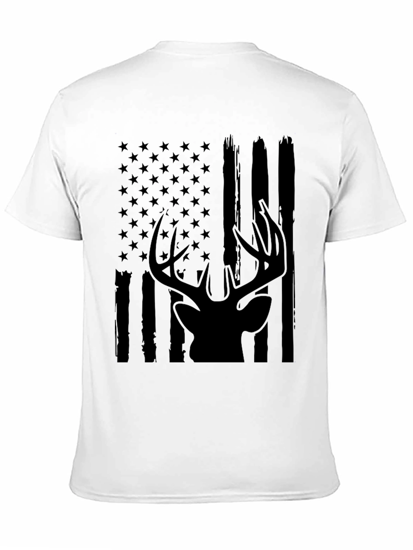 Mens American Flag Deer Graphic Tee