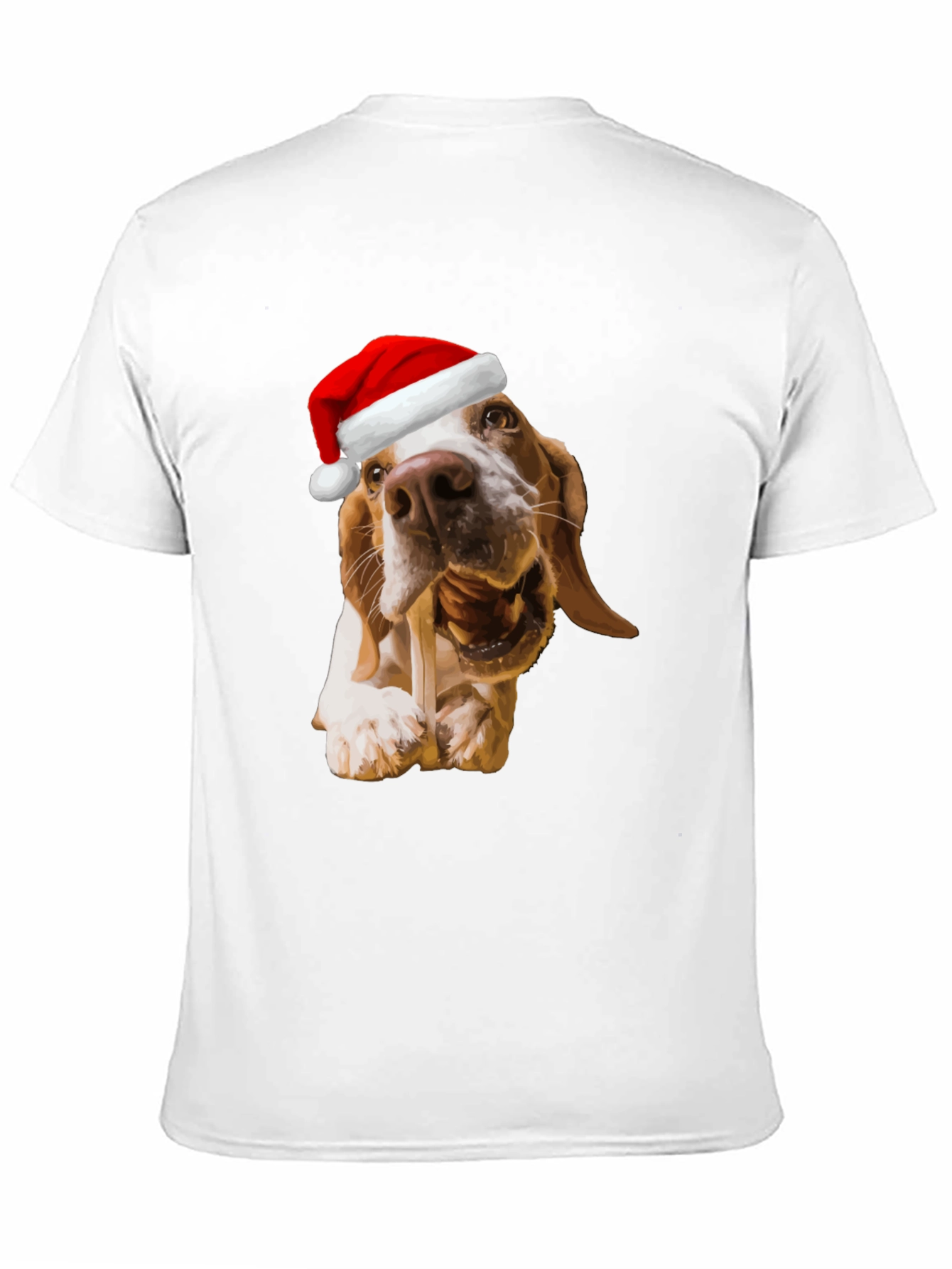 Dog with Santa Hat Graphic T-Shirt
