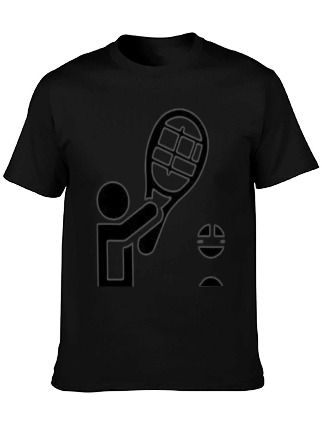 Tennis Player Graphic Tee - Black