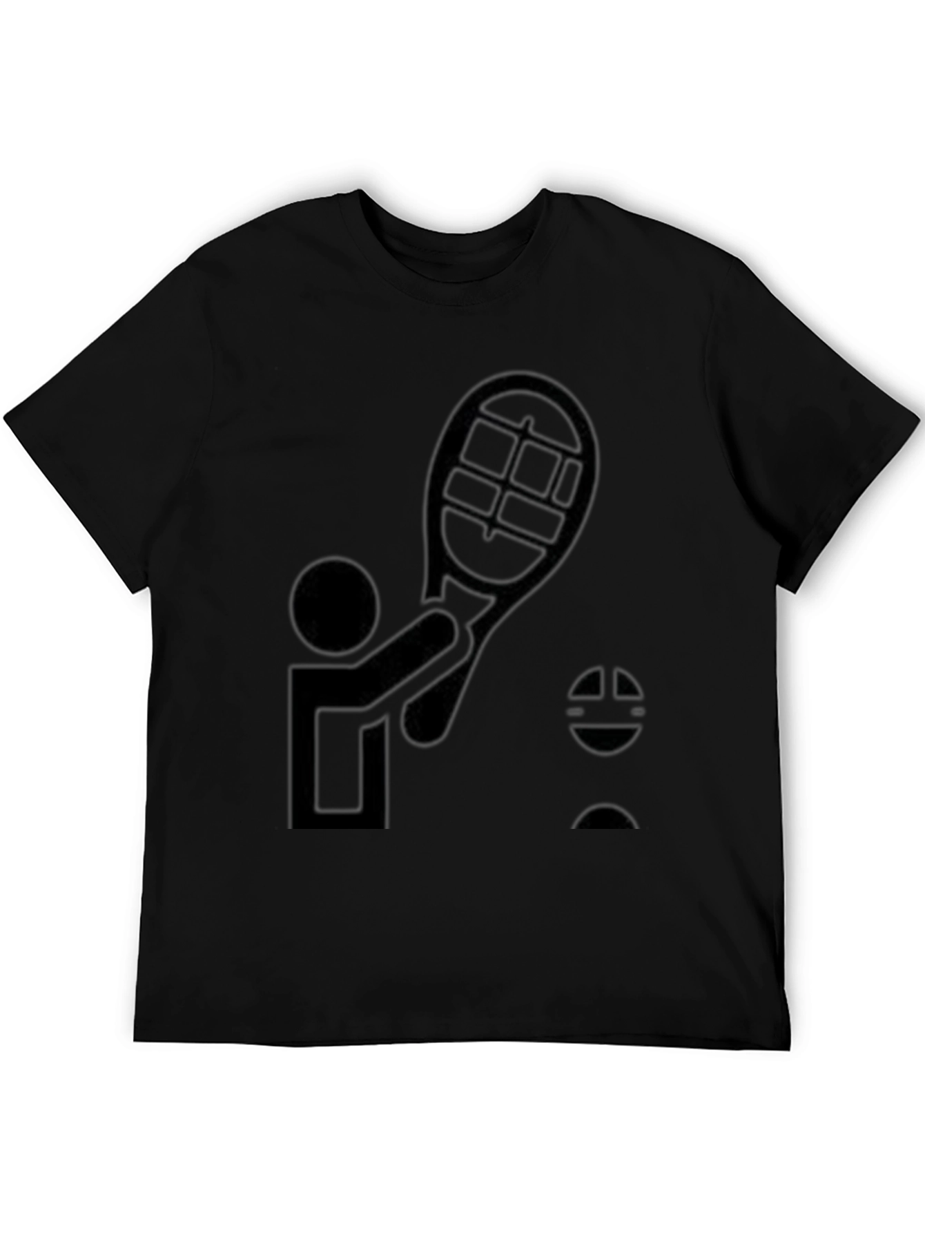 Tennis Player Graphic Tee - Black