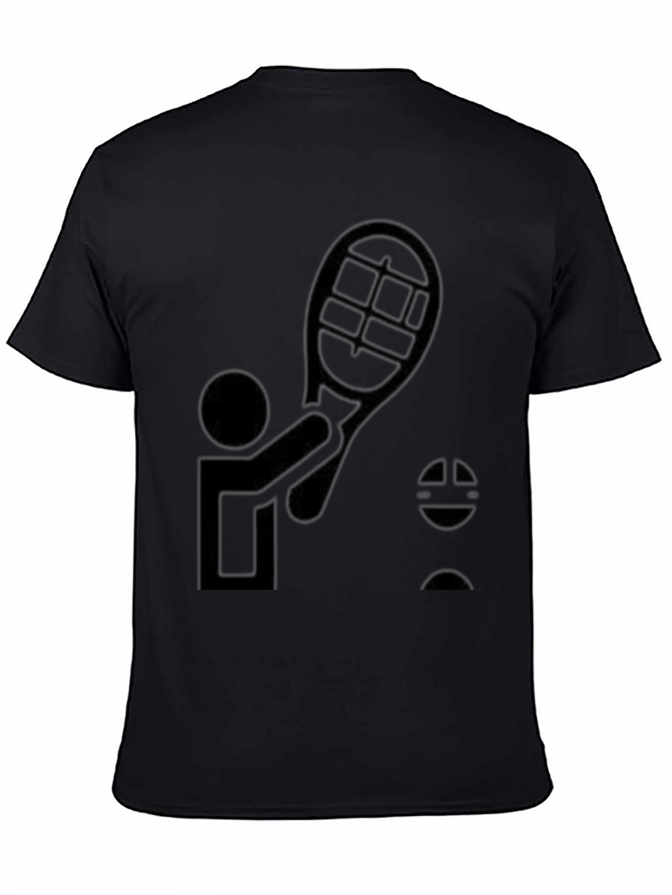 Tennis Player Graphic Tee - Black