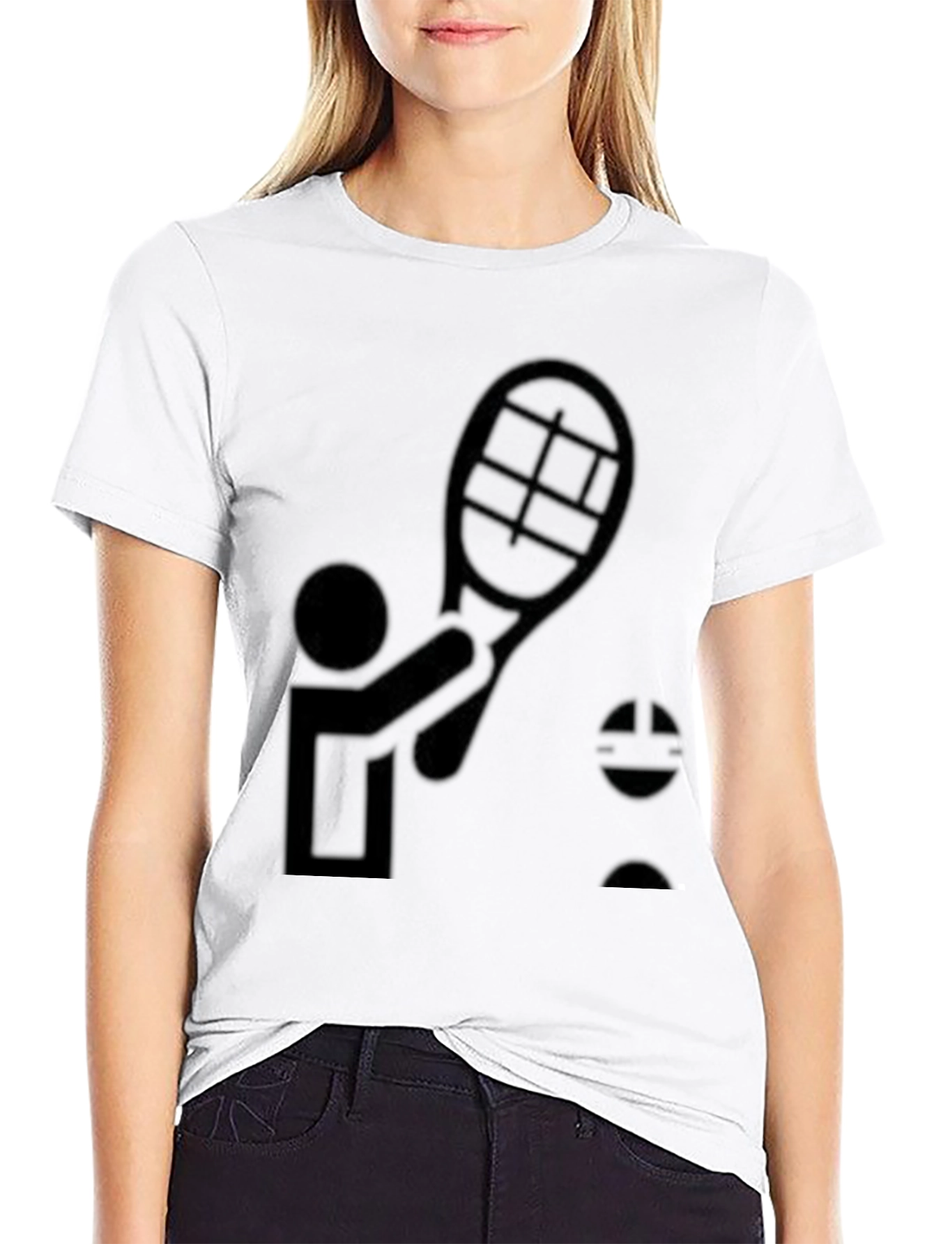 Tennis Player Graphic Tee - Black
