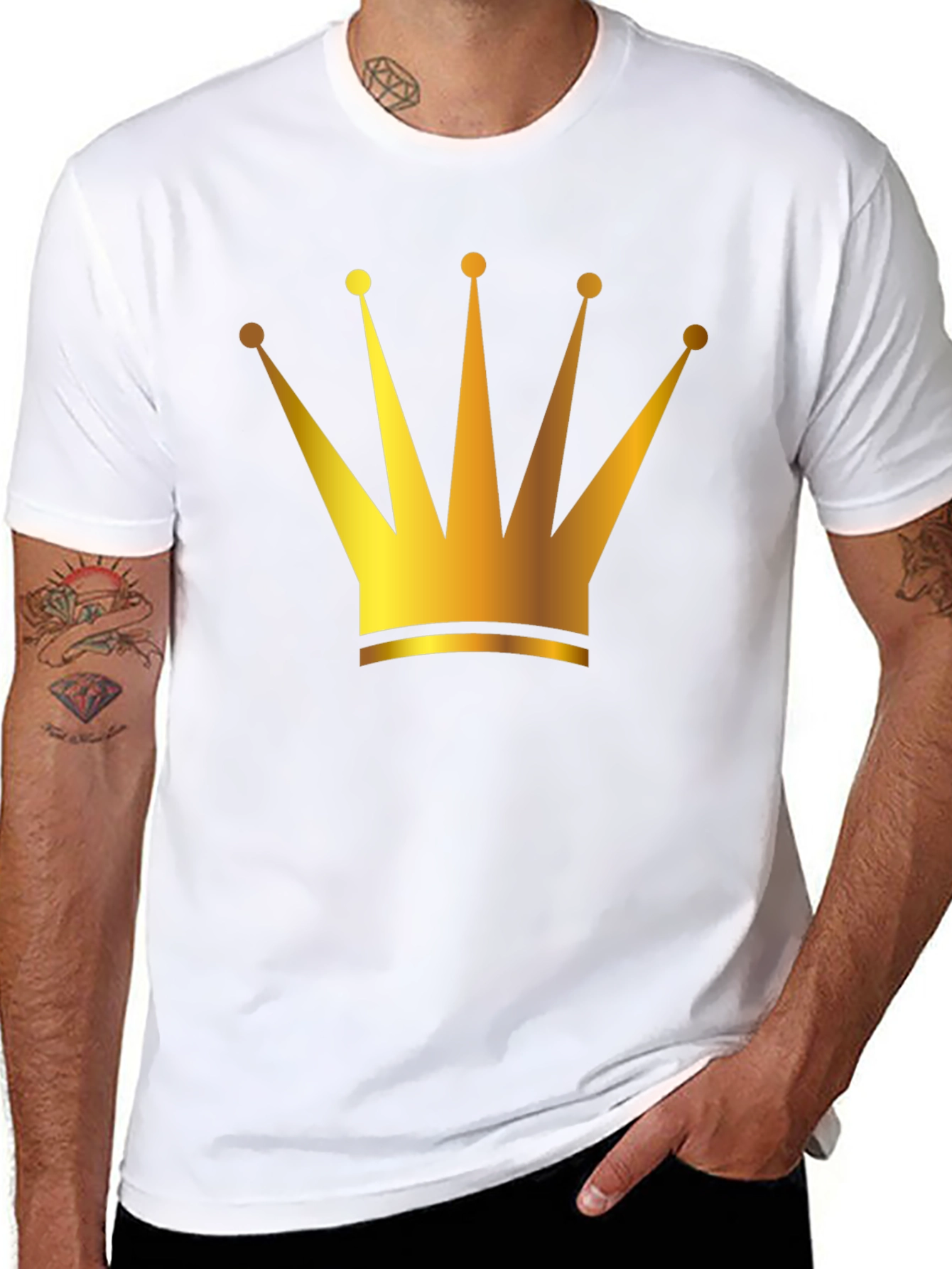 Golden Crown Graphic Tee - Black
