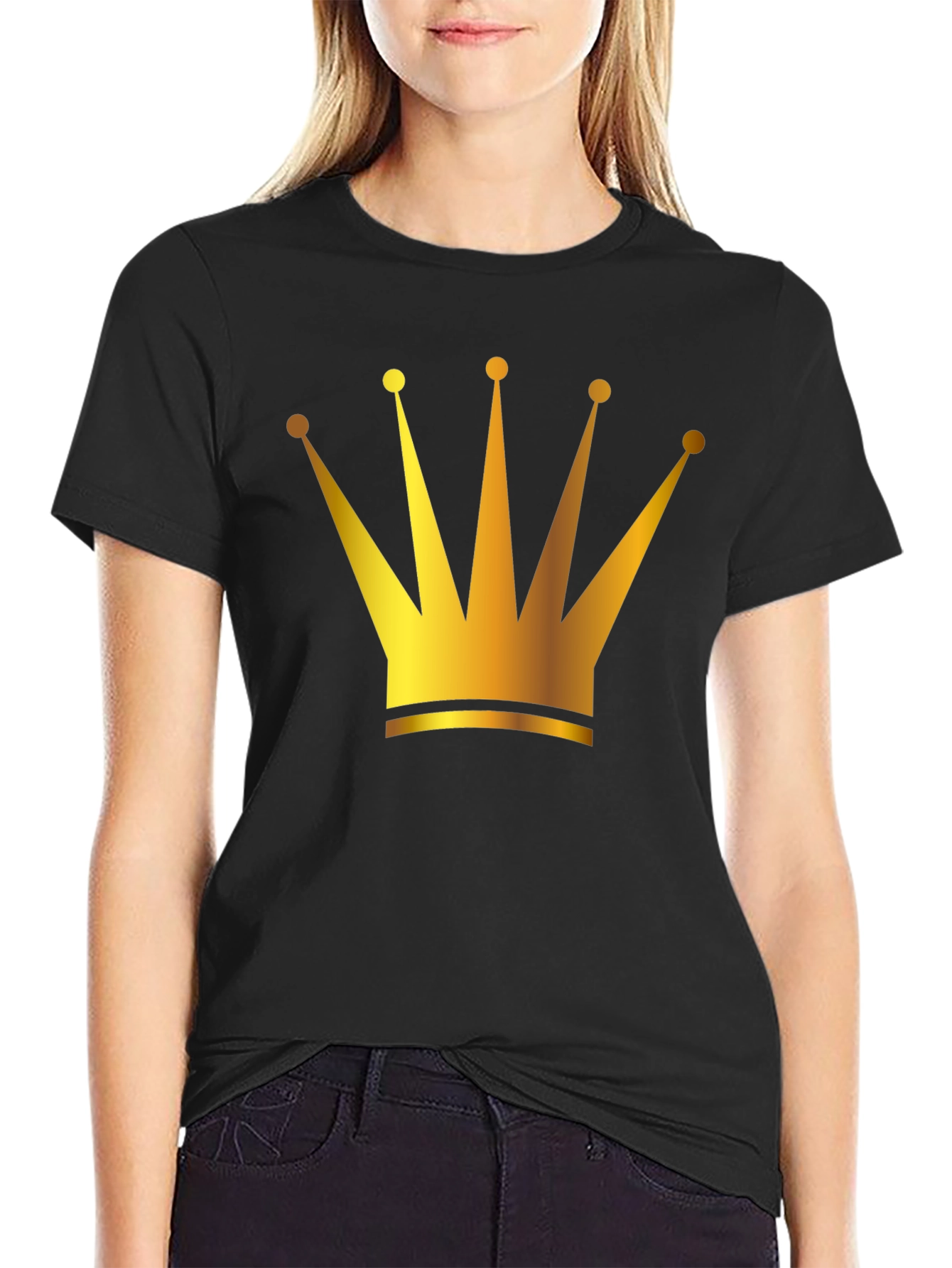 Golden Crown Graphic Tee - Black