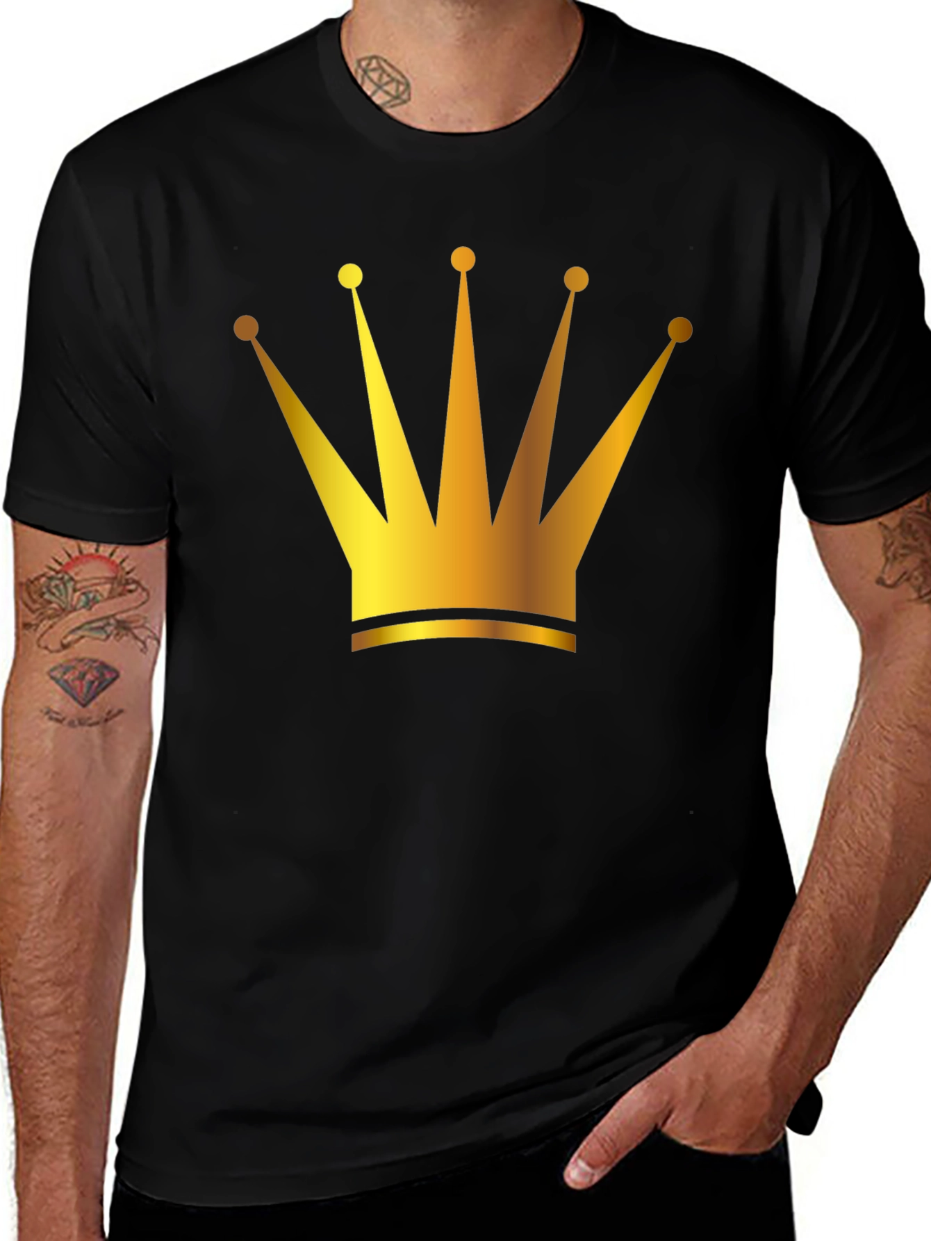 Golden Crown Graphic Tee - Black