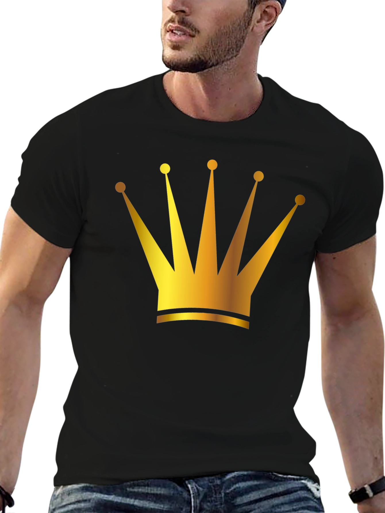 Golden Crown Graphic Tee - Black