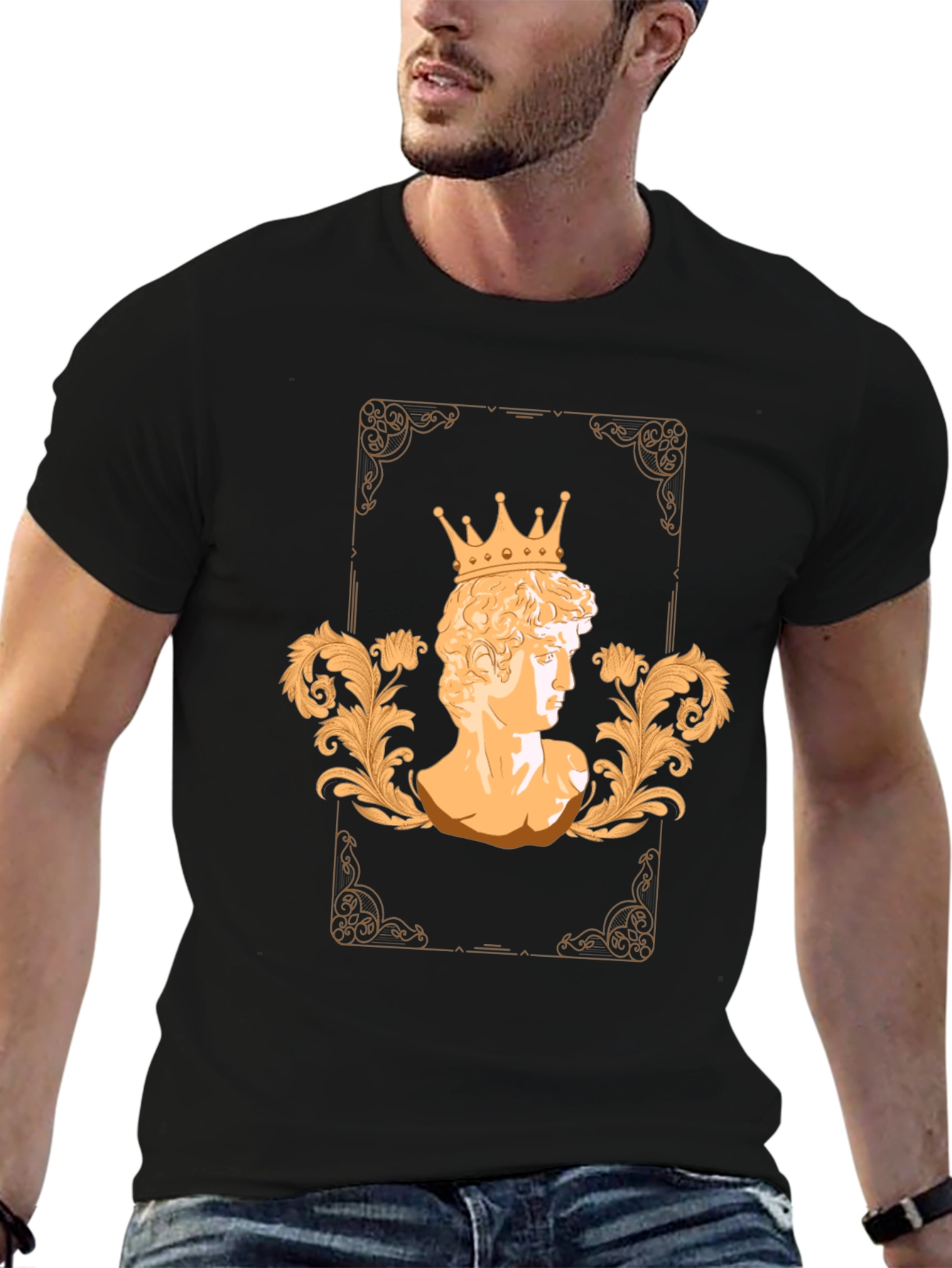 King David Bust Graphic T-Shirt - Stylish Mens Tee