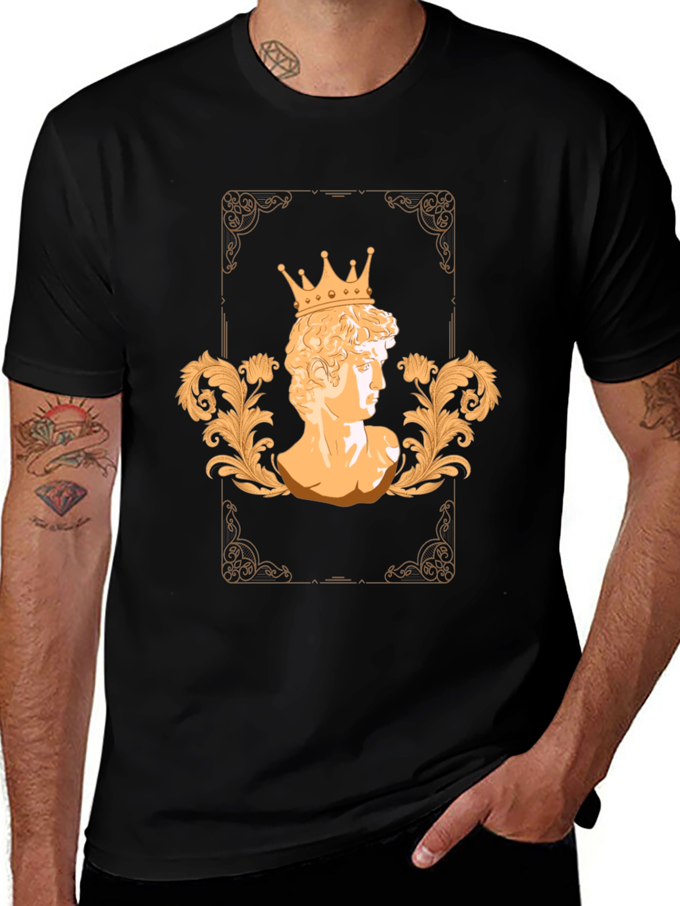 King David Bust Graphic T-Shirt - Stylish Mens Tee