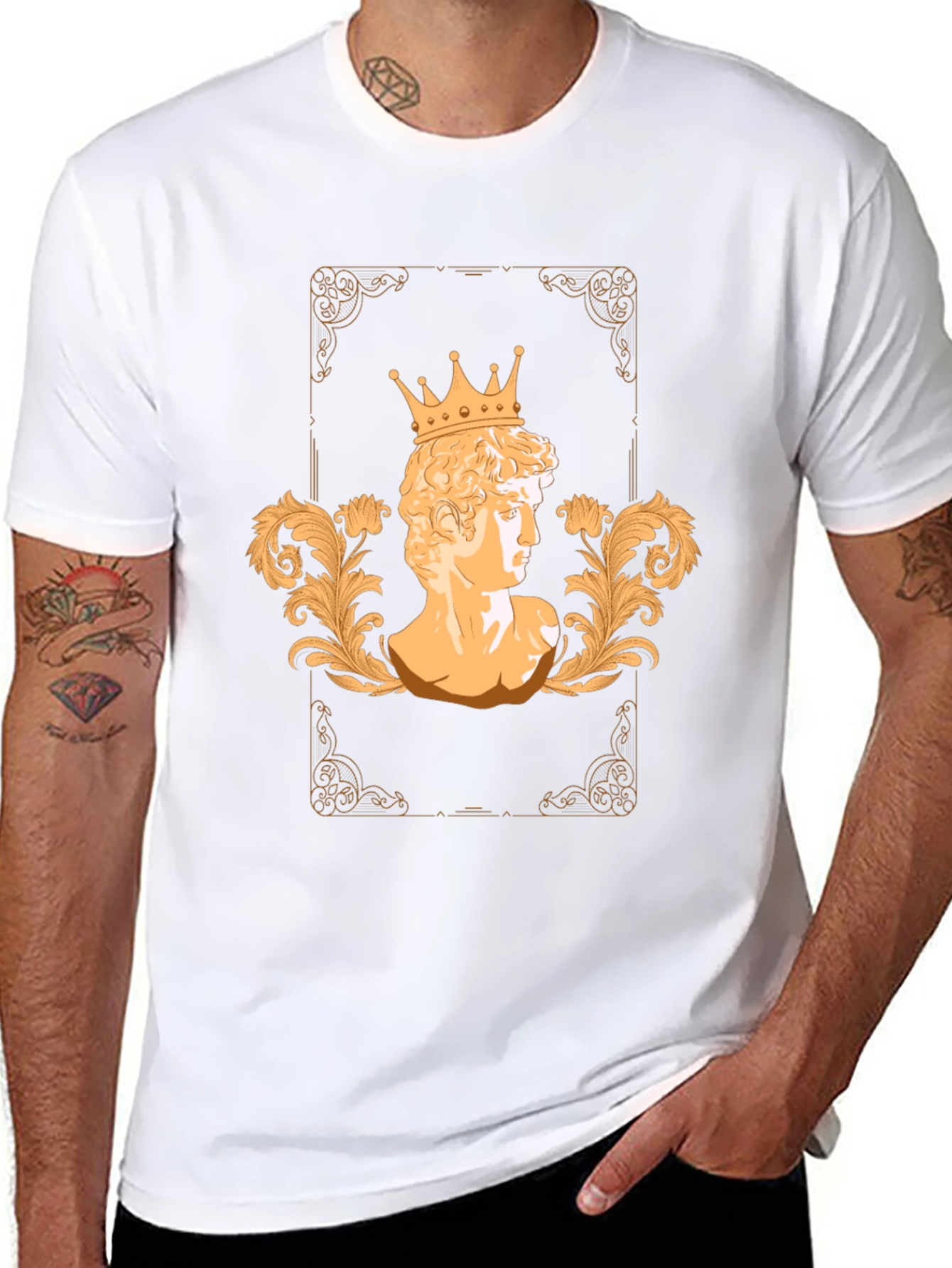 King David Bust Graphic T-Shirt - Stylish Mens Tee