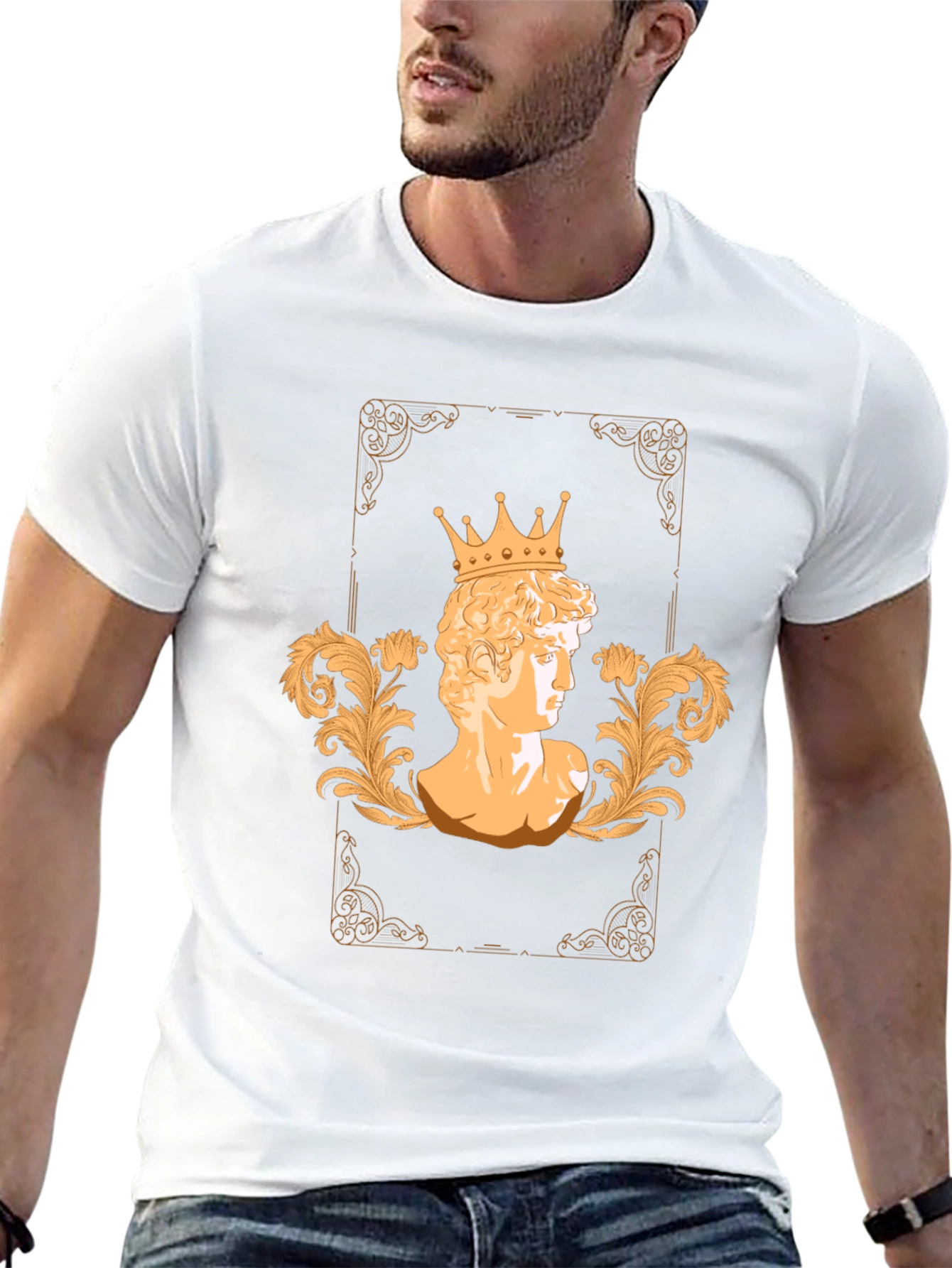 King David Bust Graphic T-Shirt - Stylish Mens Tee