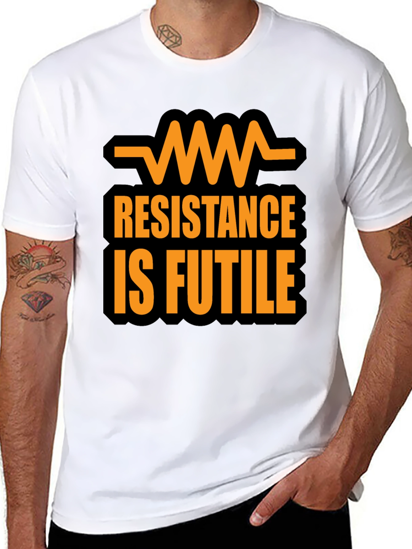 Resistance Is Futile Graphic T-Shirt - Black