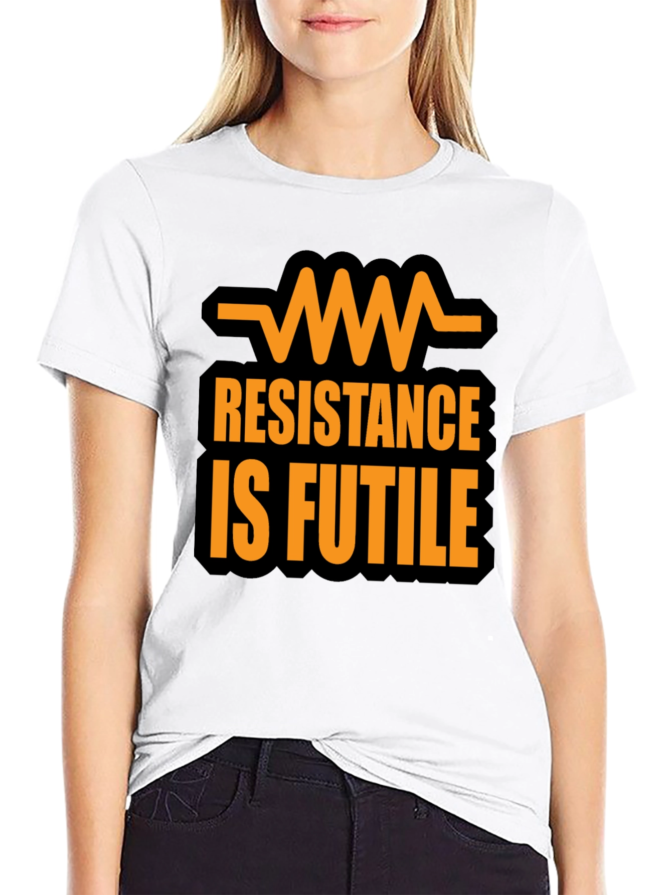 Resistance Is Futile Graphic T-Shirt - Black