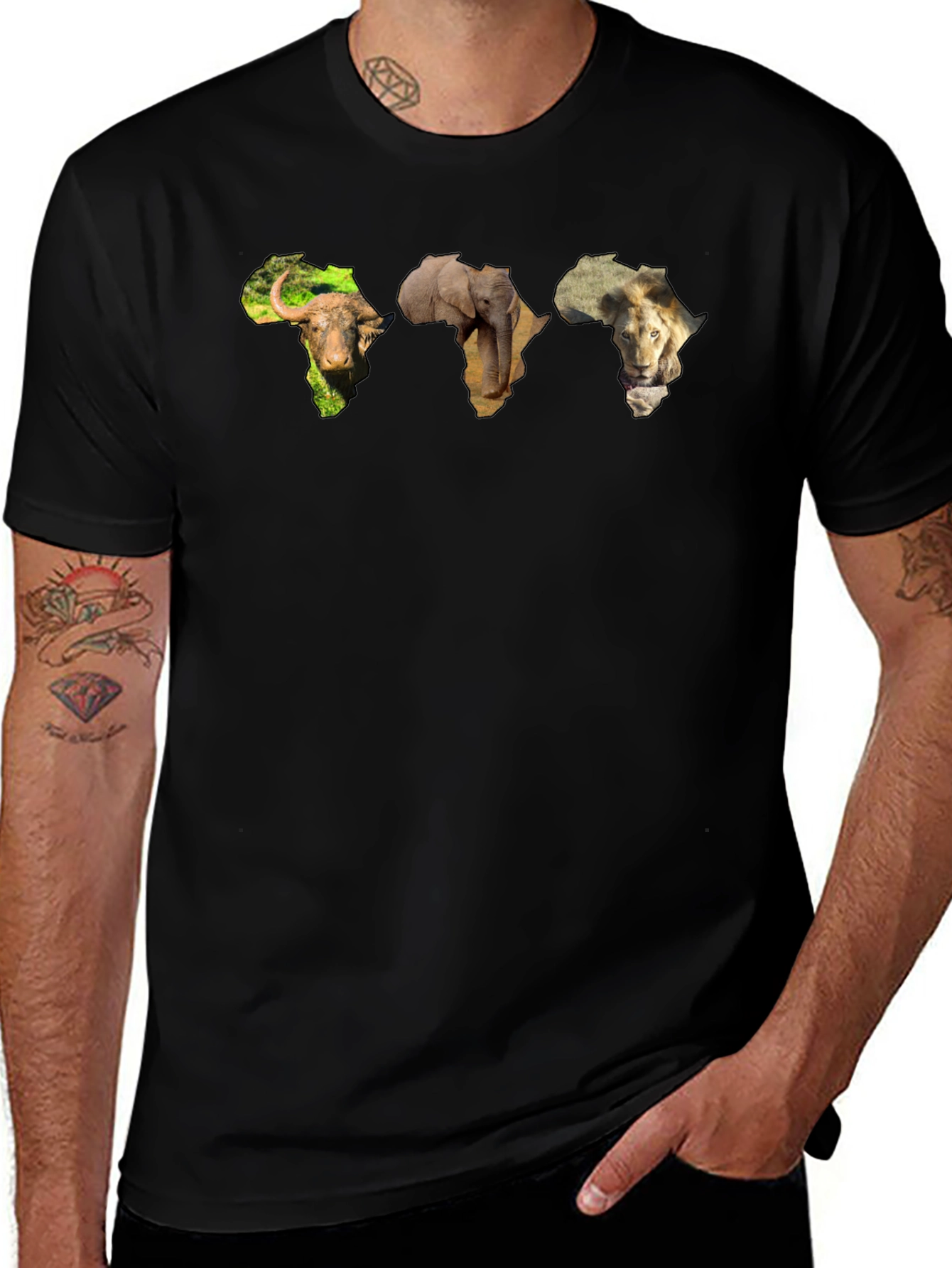 African Animals Map T-Shirt