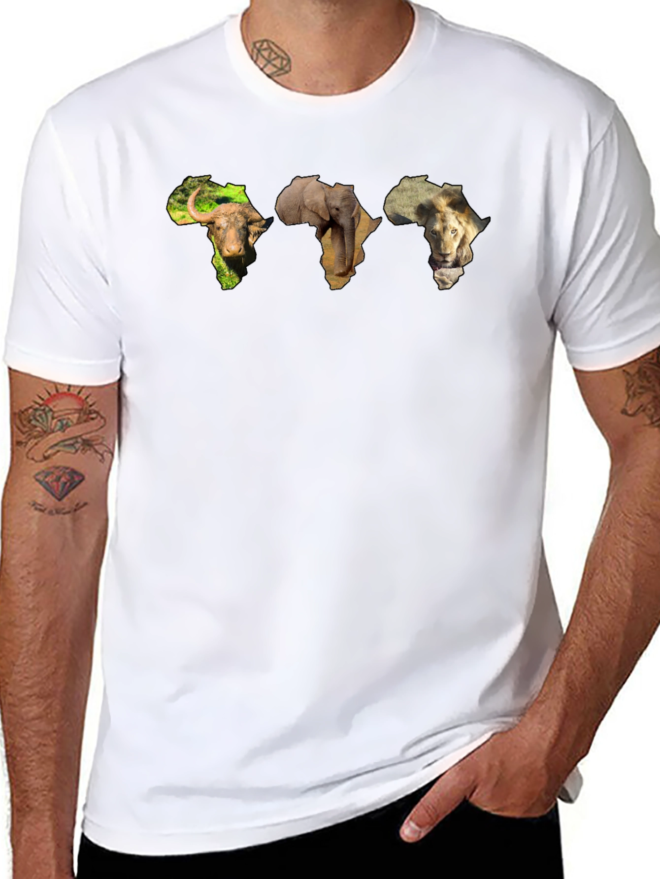 African Animals Map T-Shirt