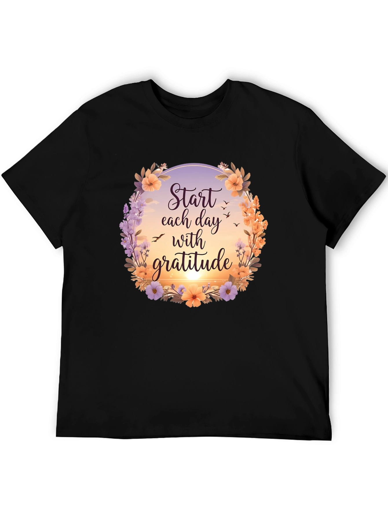 Gratitude Graphic Tee - Floral Inspirational Shirt