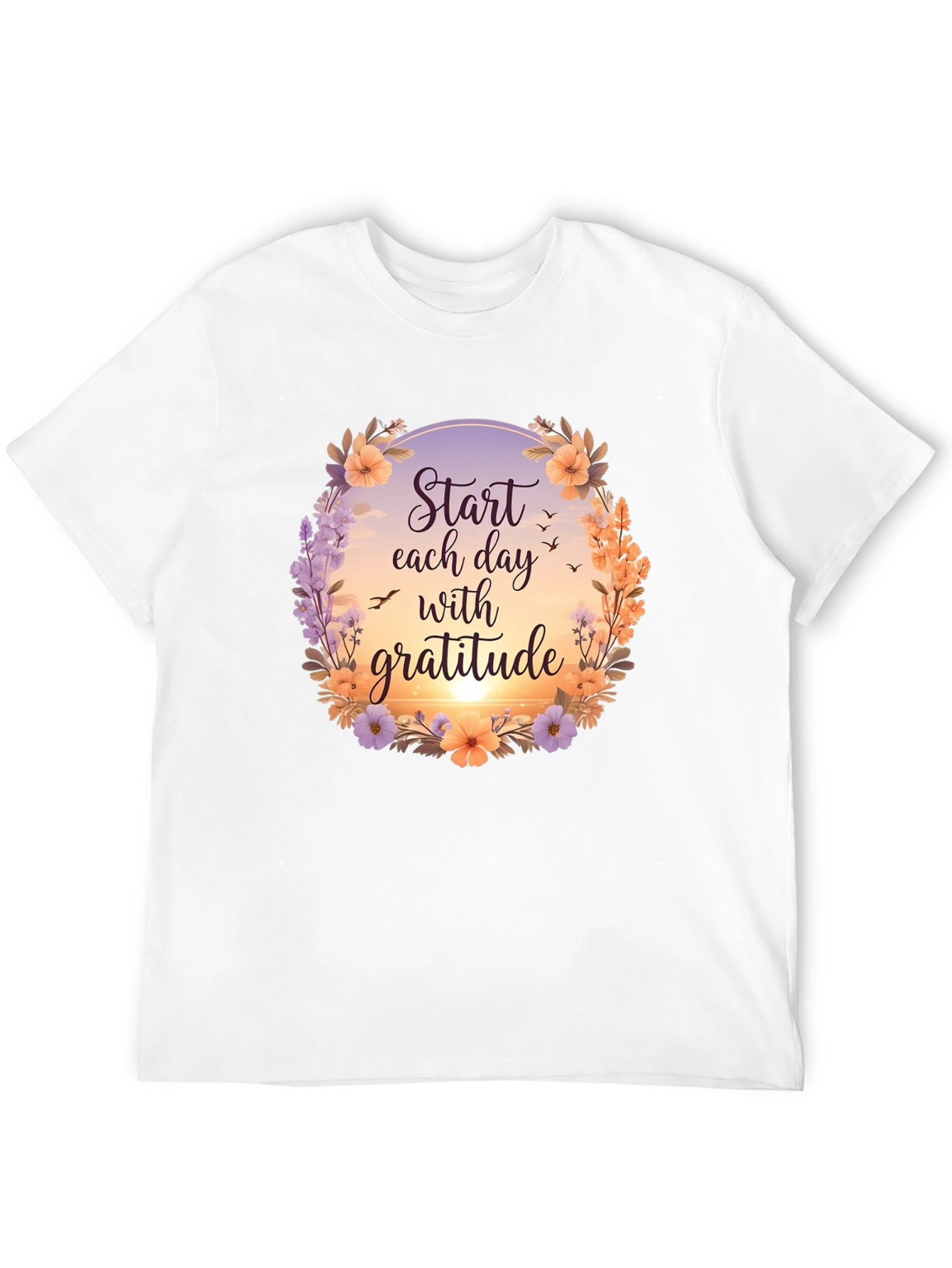 Gratitude Graphic Tee - Floral Inspirational Shirt
