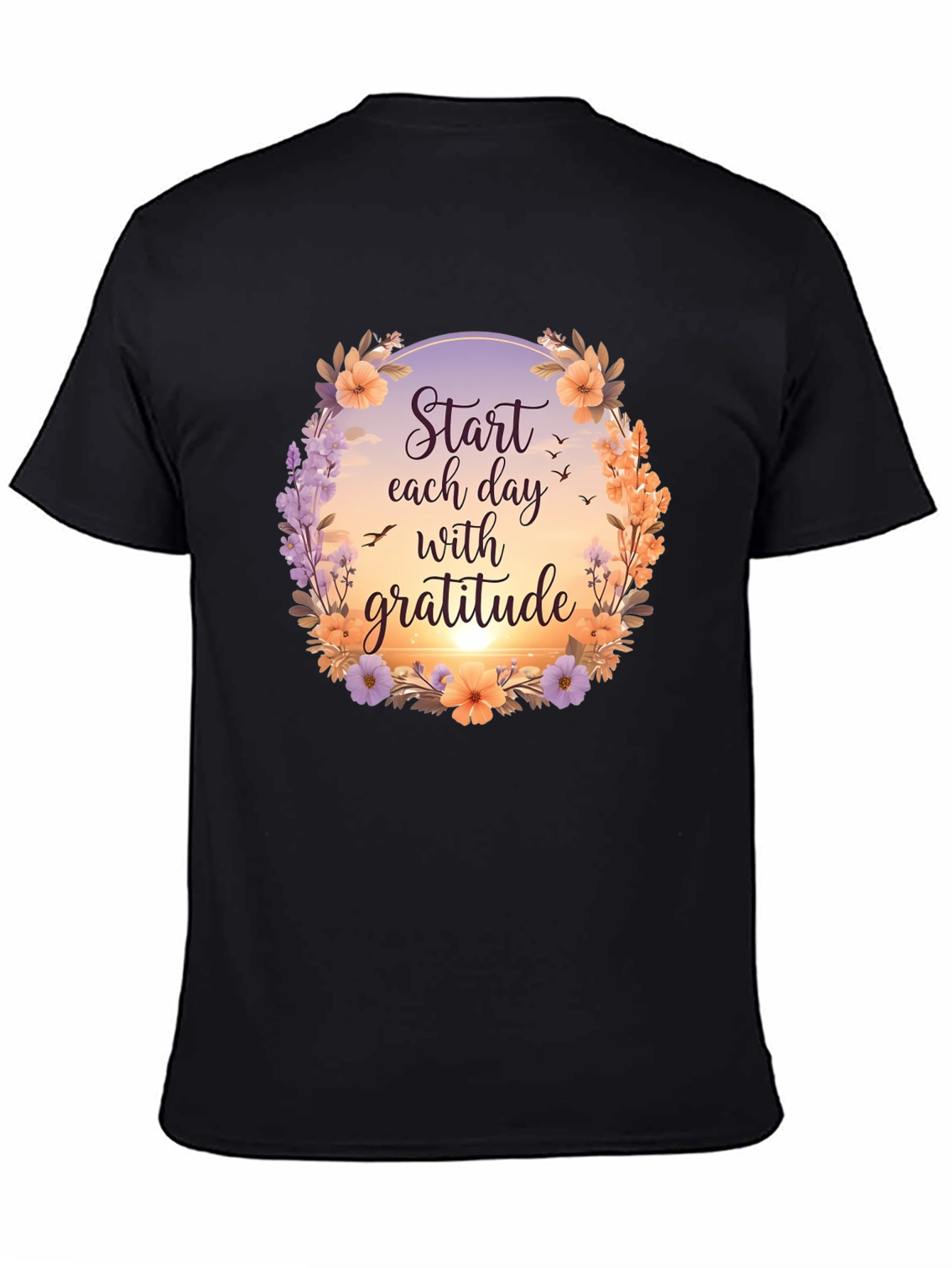 Gratitude Graphic Tee - Floral Inspirational Shirt