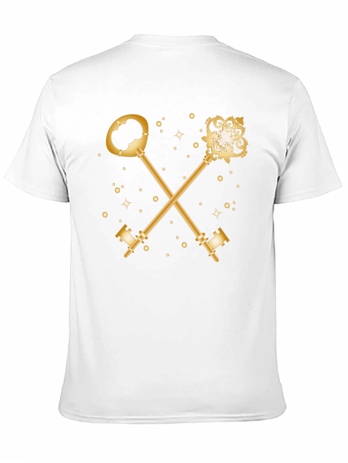 Gold Crossed Keys Graphic Black T-Shirt