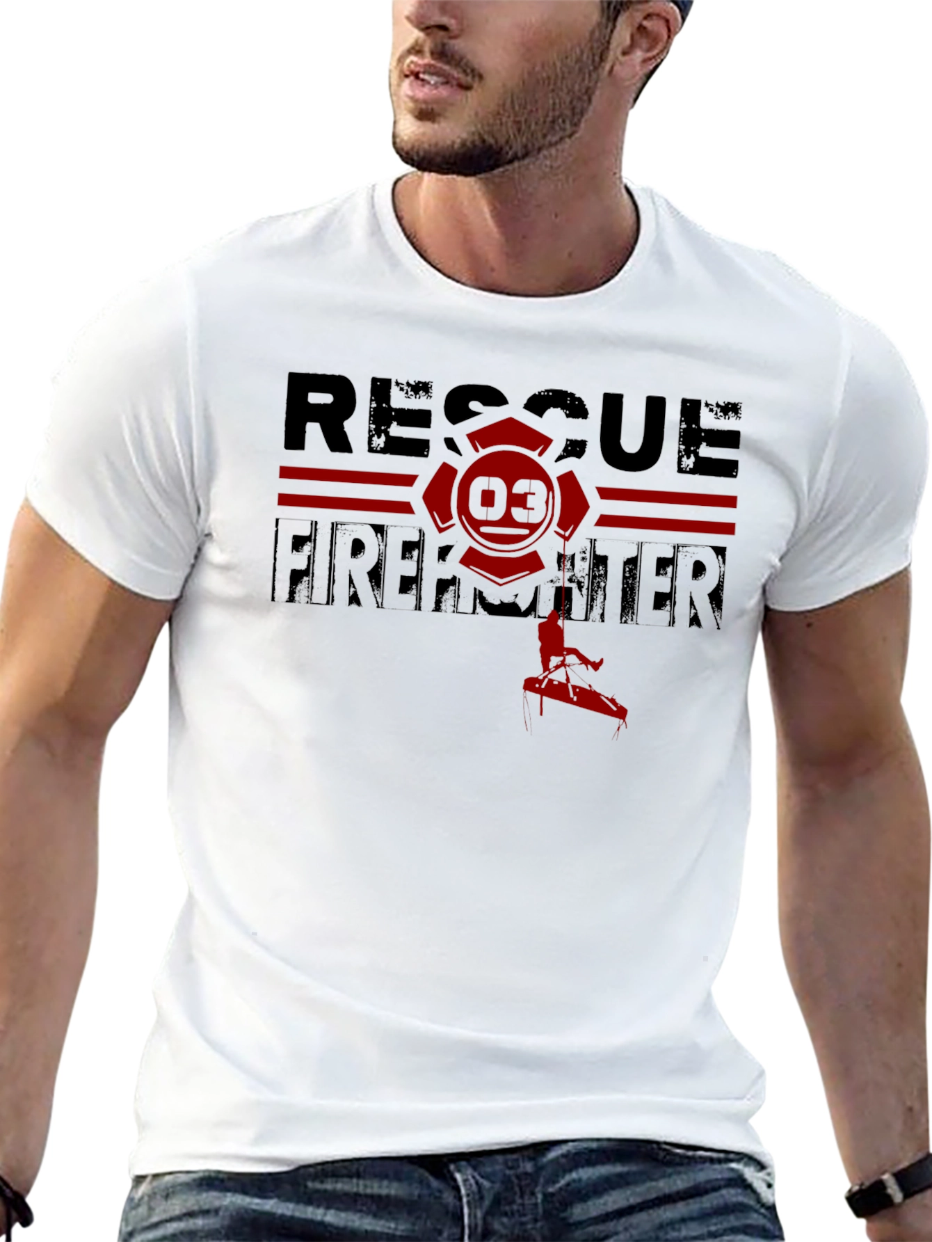 Rescue Firefighter Graphic T-Shirt