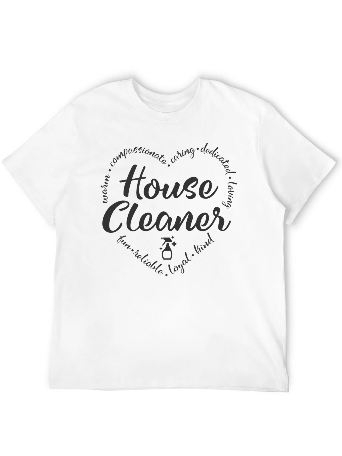 House Cleaner Graphic T-Shirt - Heart Design