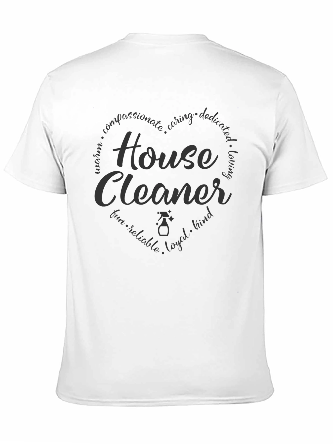 House Cleaner Graphic T-Shirt - Heart Design