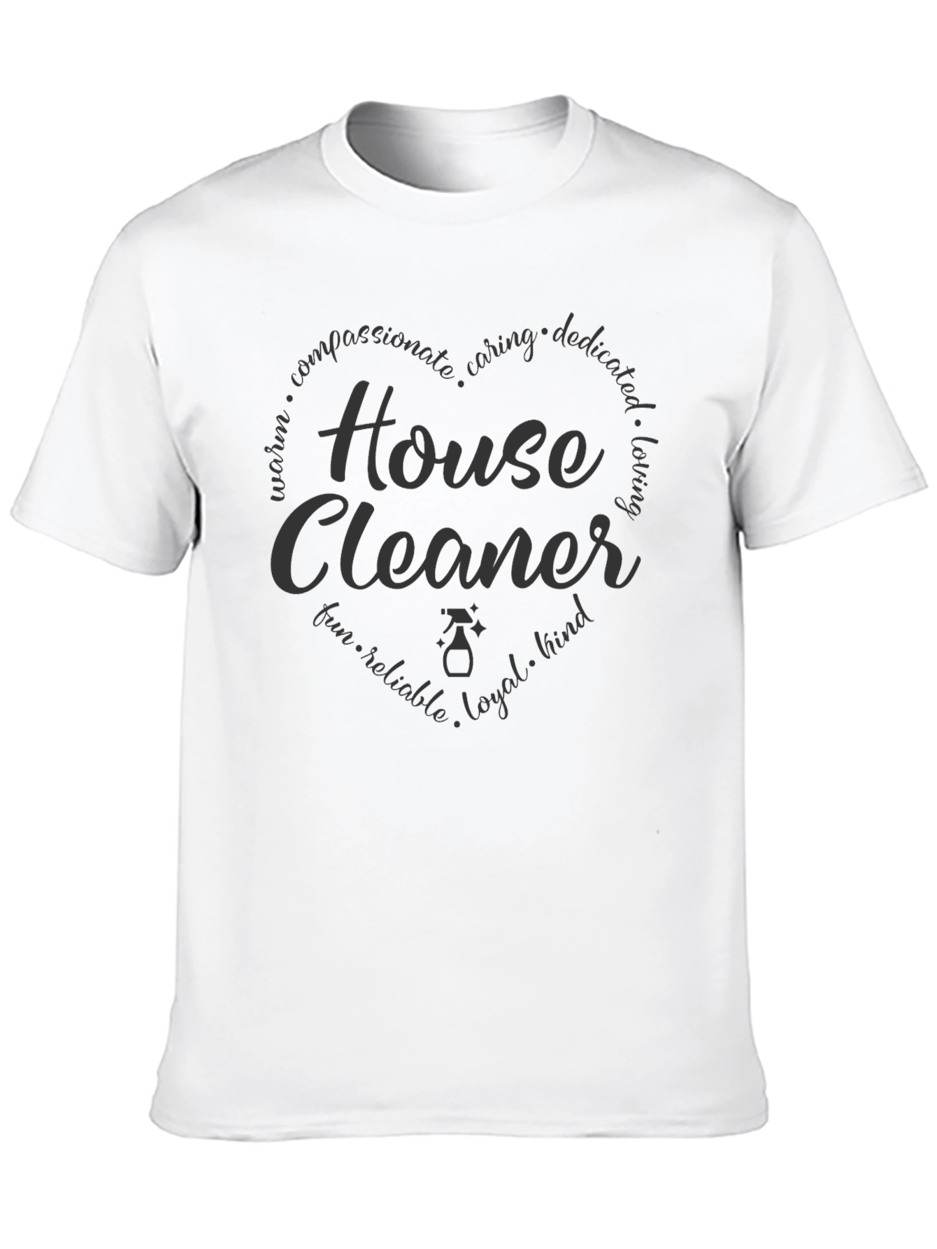 House Cleaner Graphic T-Shirt - Heart Design