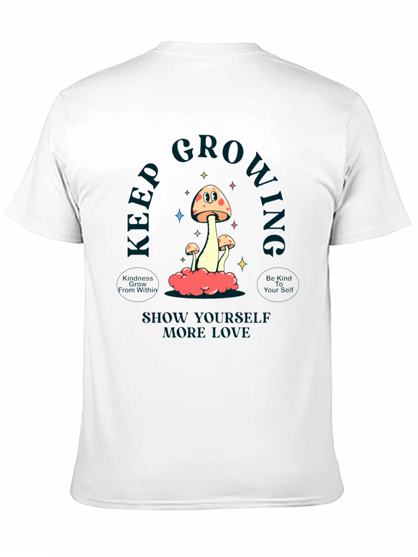 Keep Growing Mushroom Graphic Tee - Black