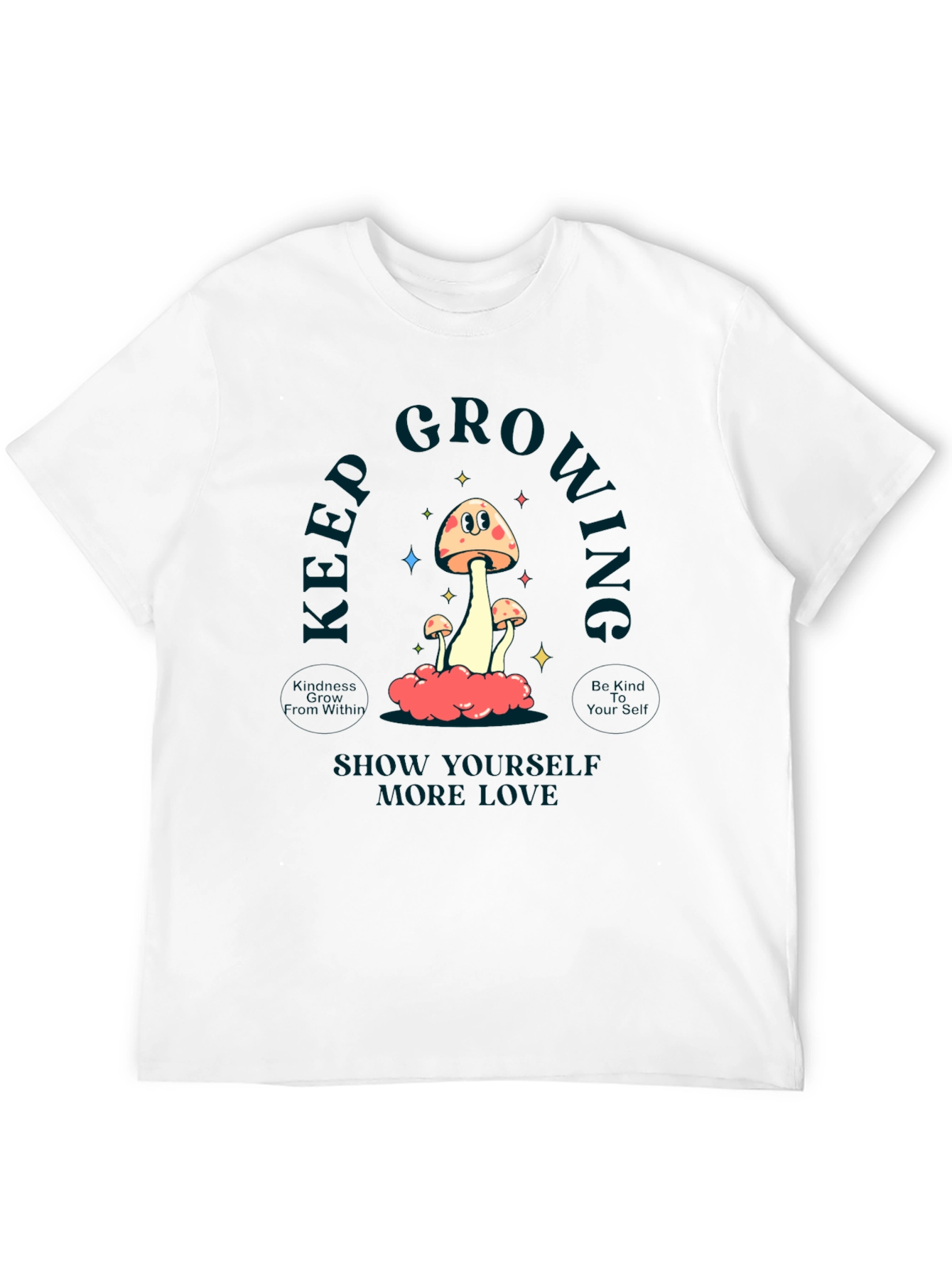 Keep Growing Mushroom Graphic Tee - Black