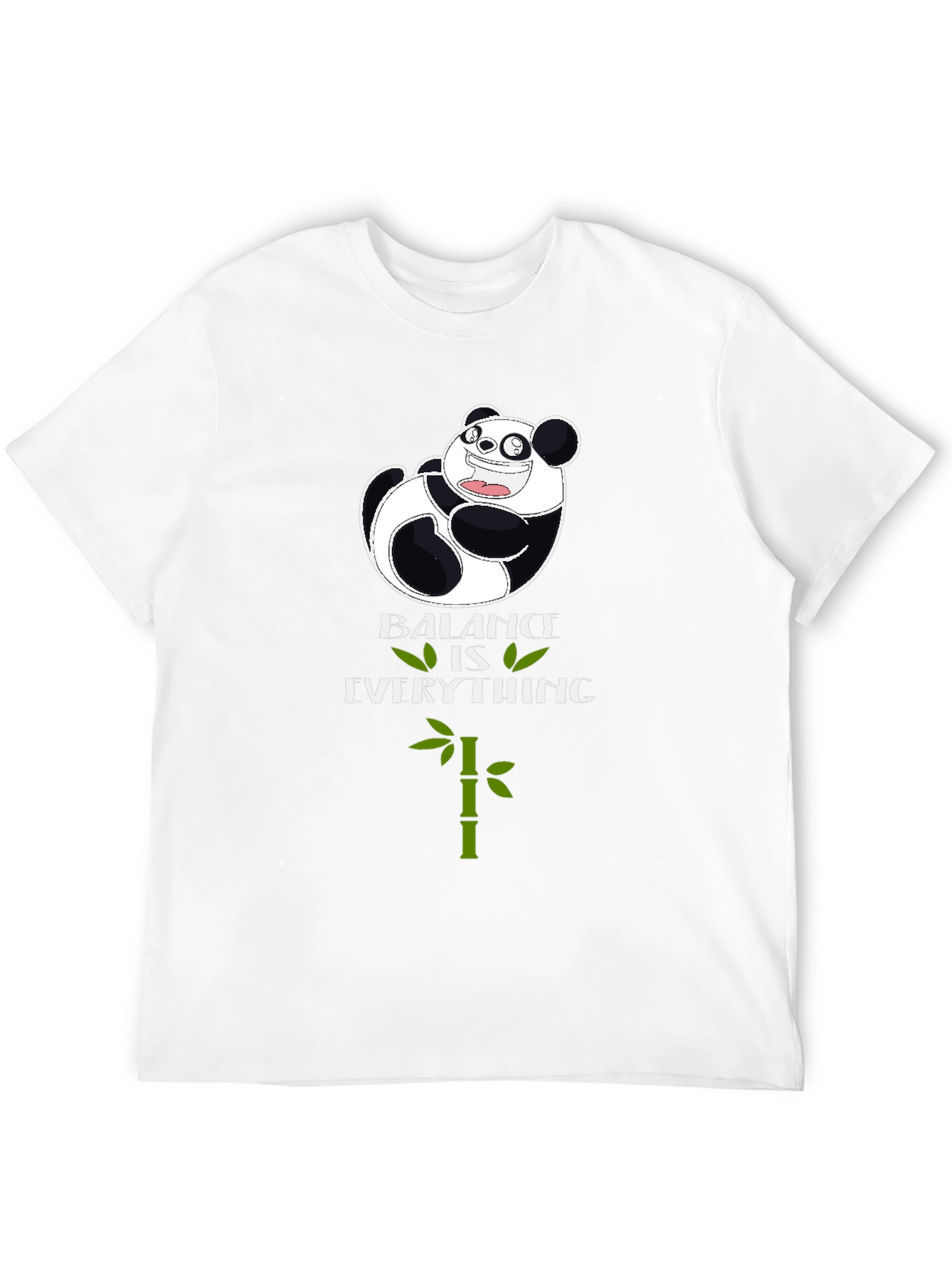 Panda Balance is Everything Black T-Shirt