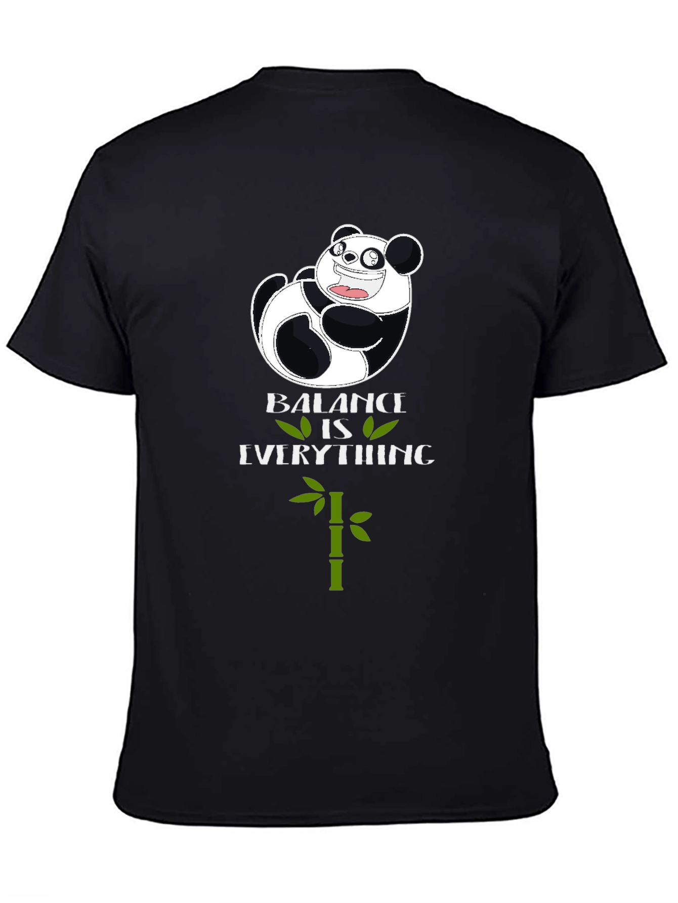 Panda Balance is Everything Black T-Shirt