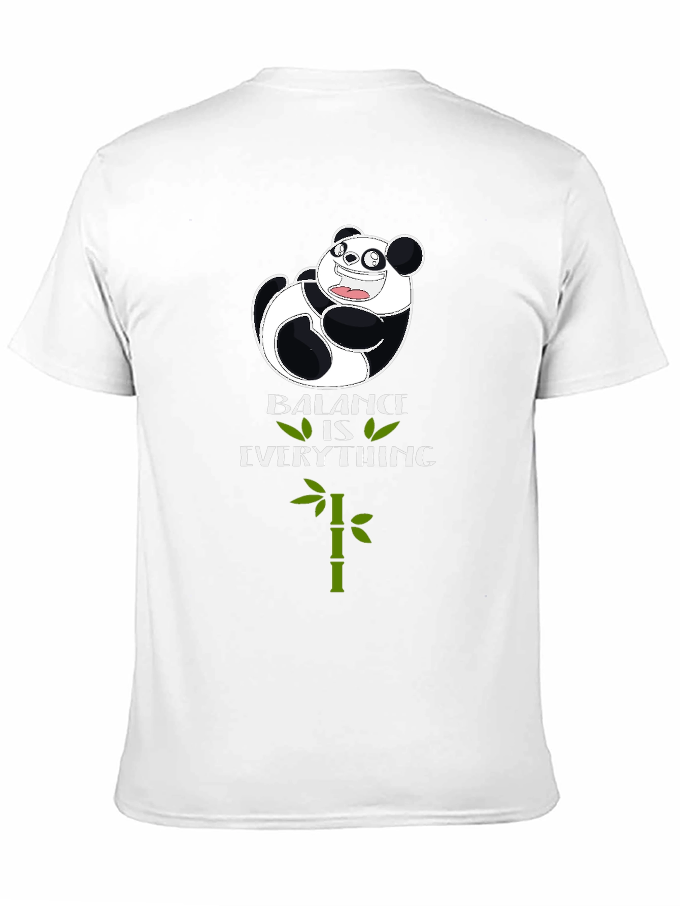 Panda Balance is Everything Black T-Shirt