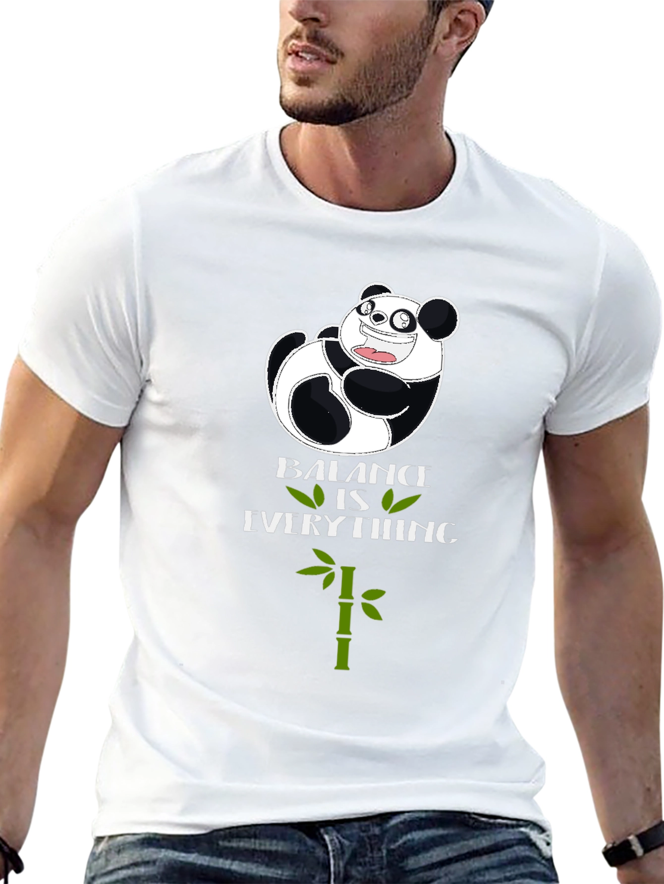 Panda Balance is Everything Black T-Shirt