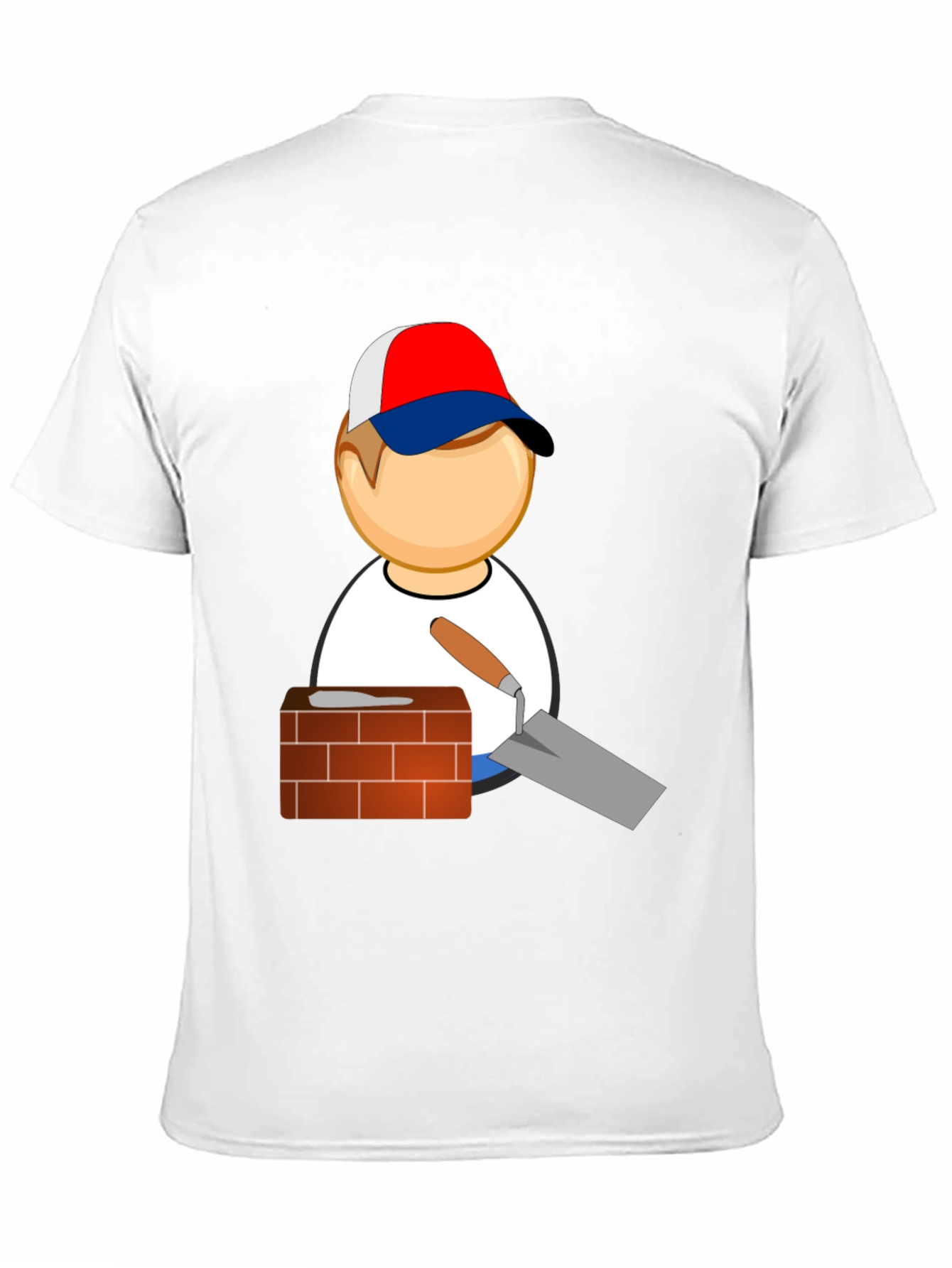 Bricklayer Cartoon Black T-Shirt