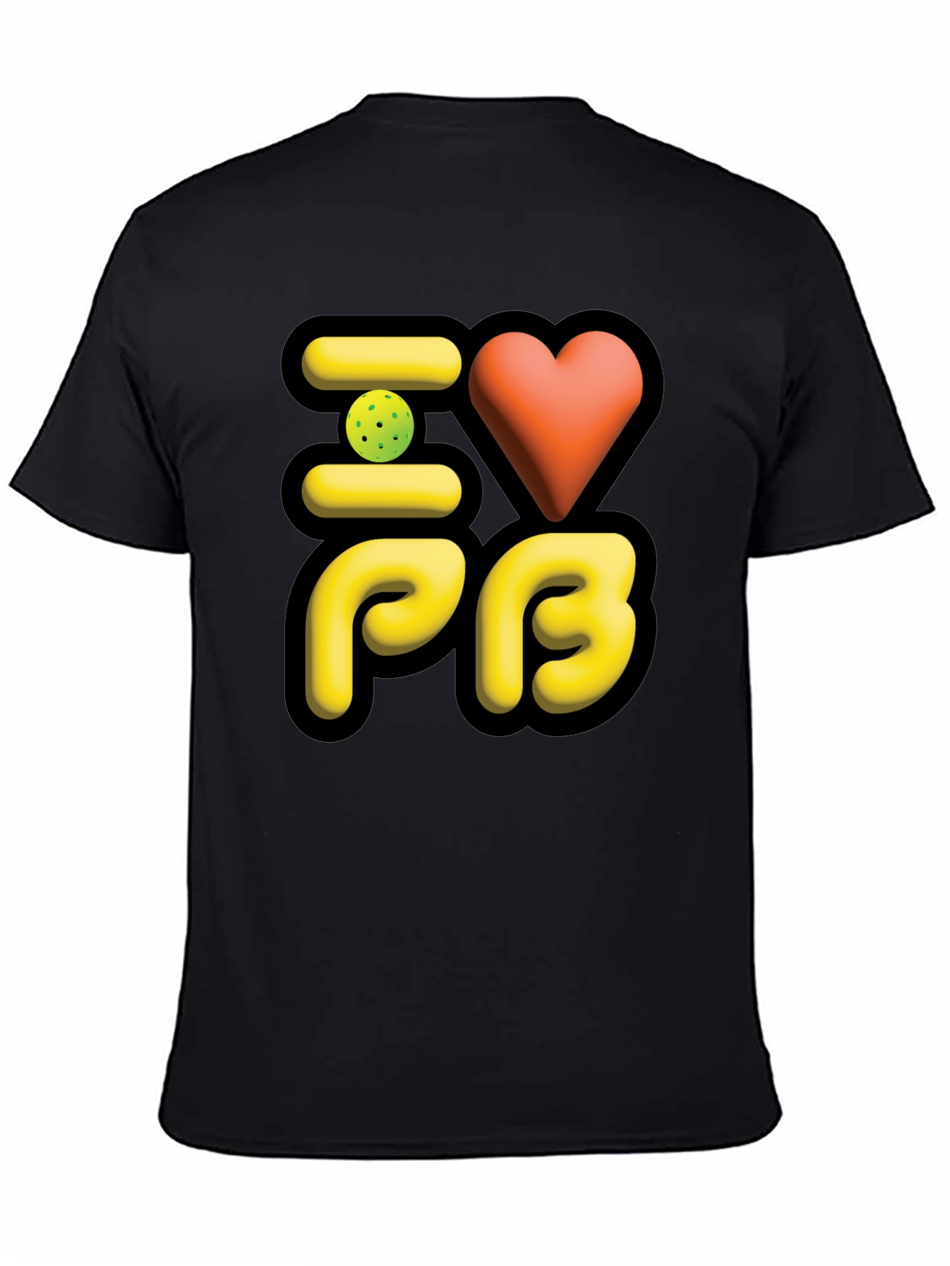 I Love PB Pickleball T-Shirt Black