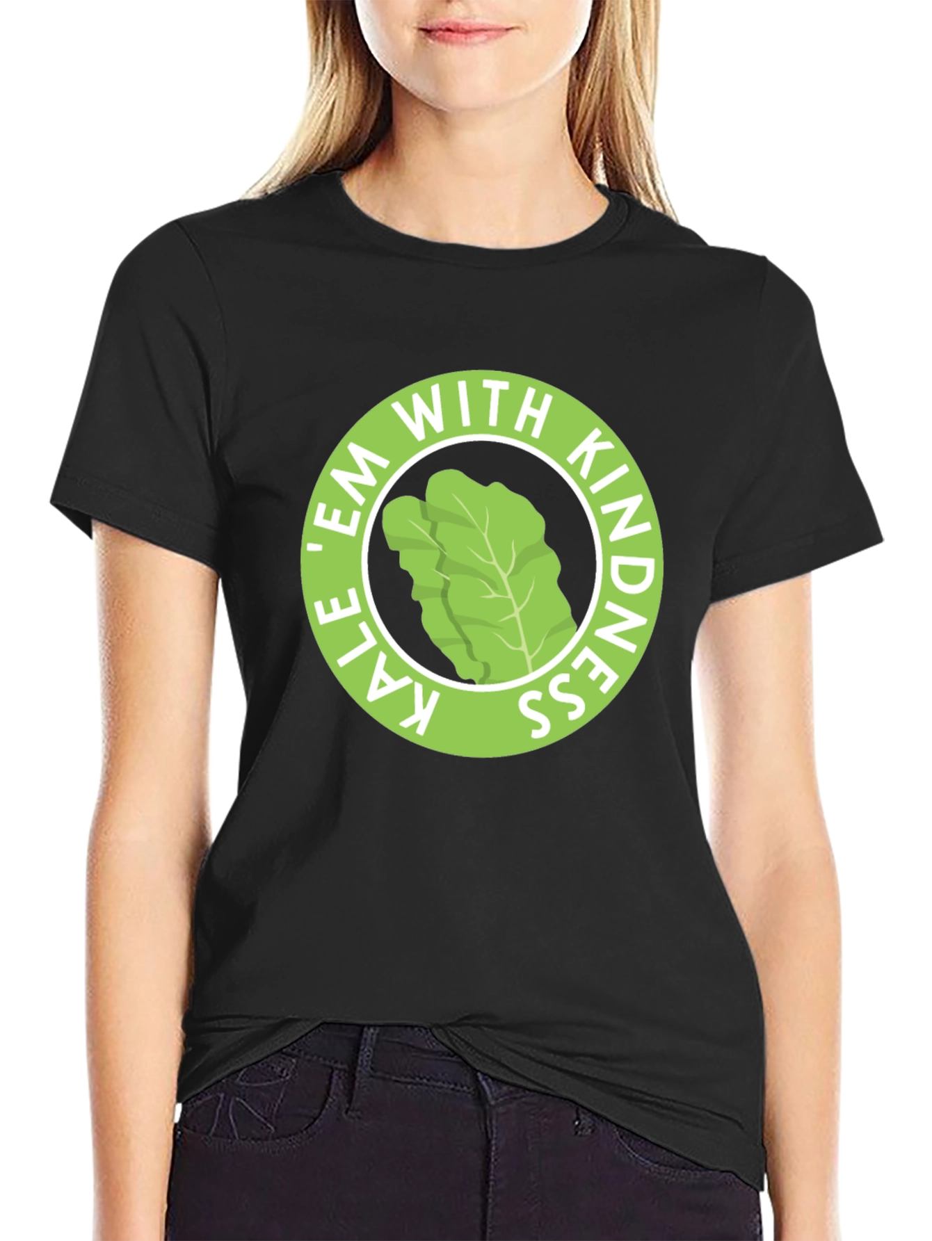 Kale Em With Kindness Black T-Shirt