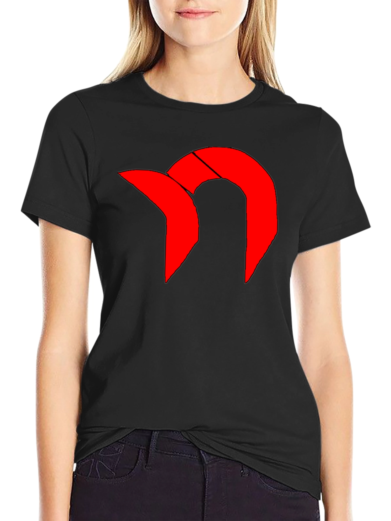 Bold Graphic Tee - Red Icon on Black