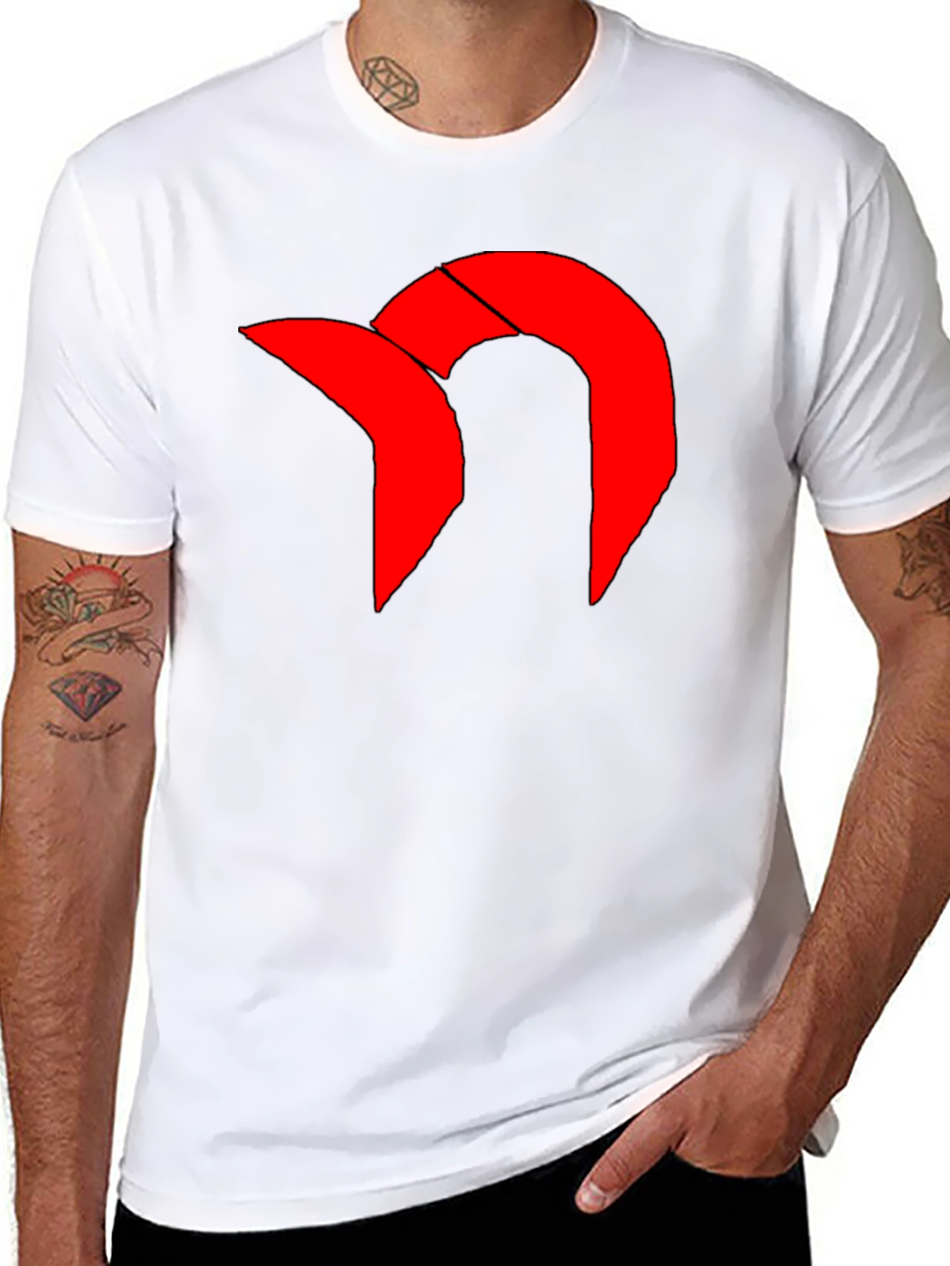 Bold Graphic Tee - Red Icon on Black