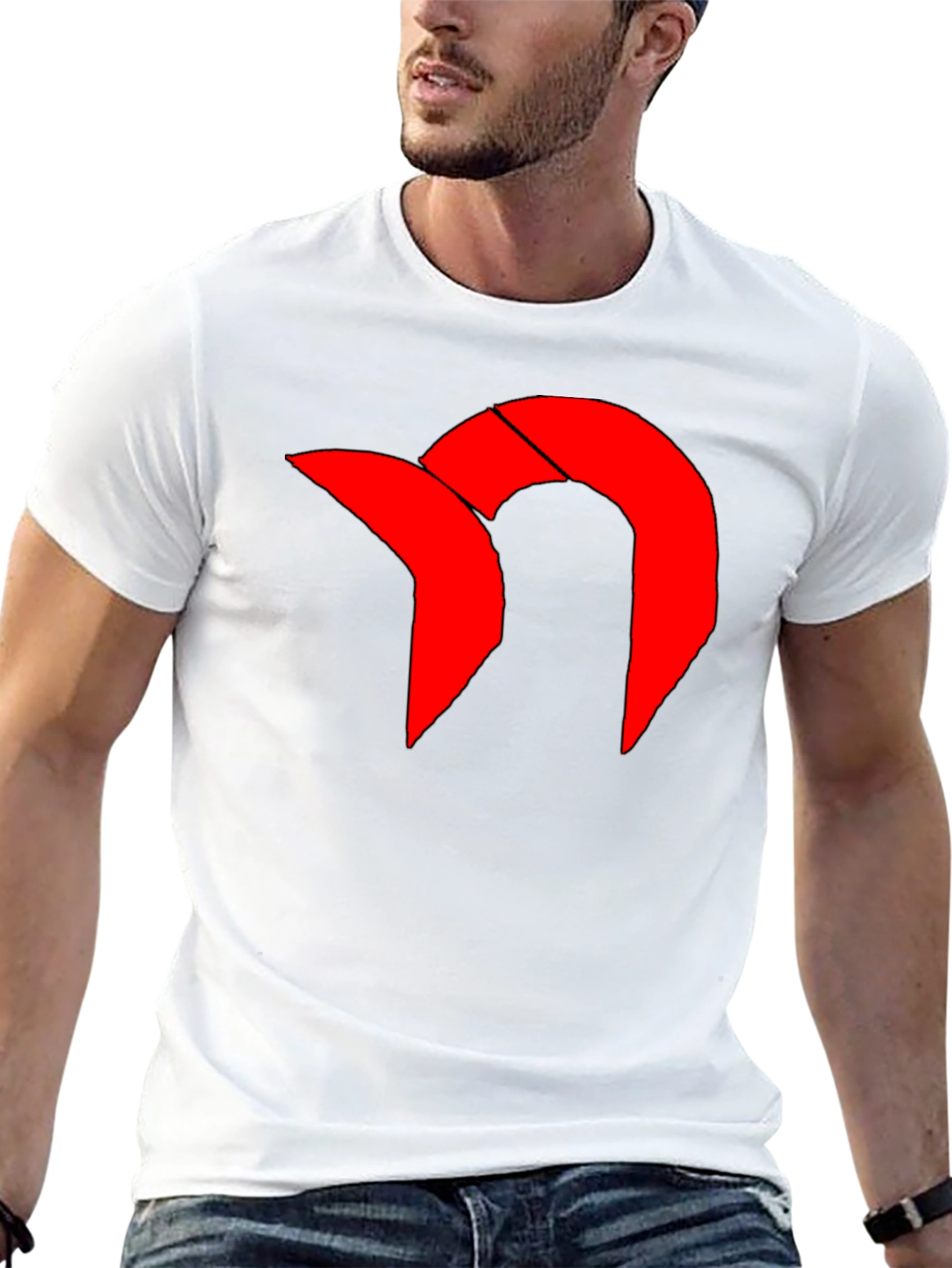 Bold Graphic Tee - Red Icon on Black