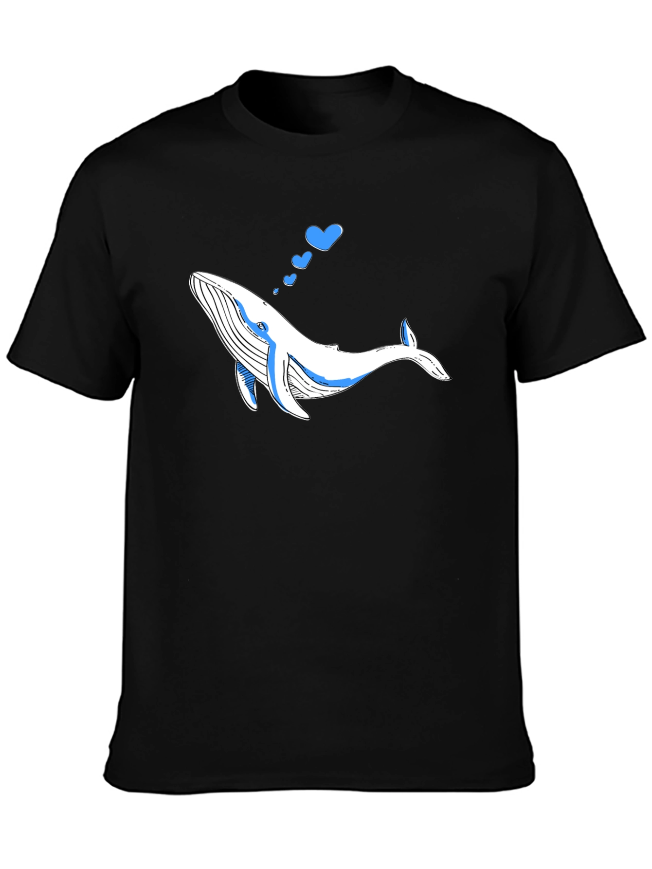 Whale Love Graphic Black T-Shirt